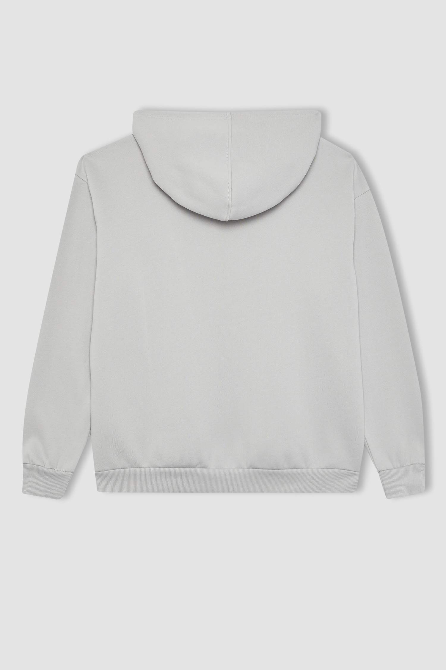 Relax Fit Kapüşonlu Kanguru Cepli Kalın Basic Düz Sweatshirt