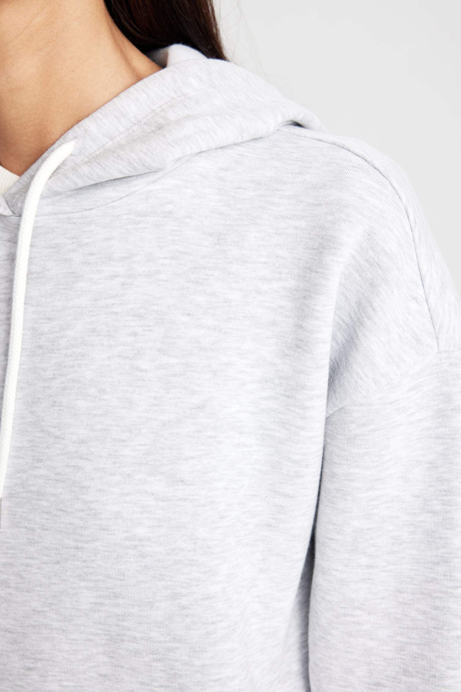Relax Fit Kapüşonlu Kanguru Cepli Kalın Basic Düz Sweatshirt