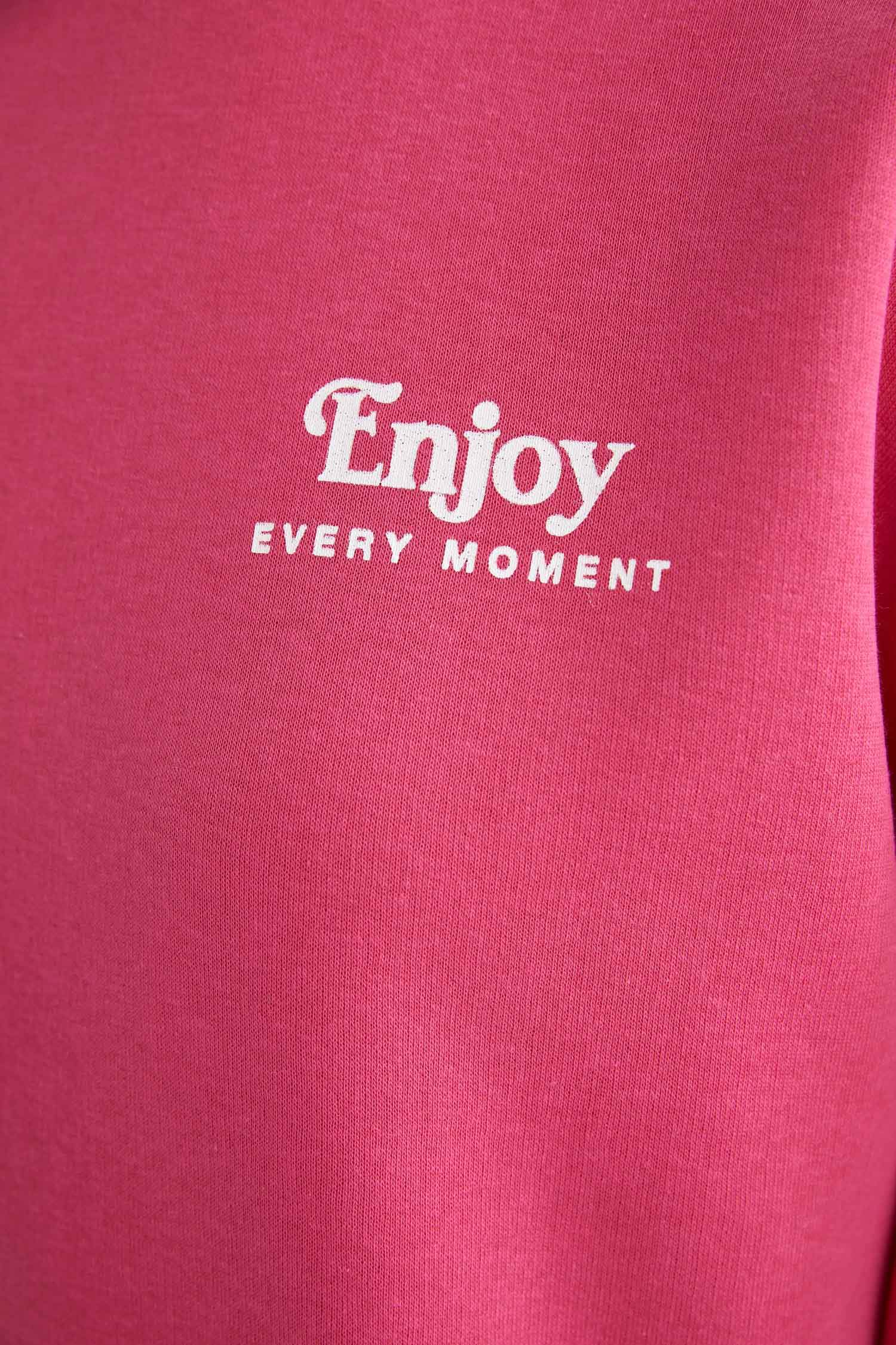 Pink Woman Oversize Long Sleeve Sweatshirt 2305764 | DeFacto