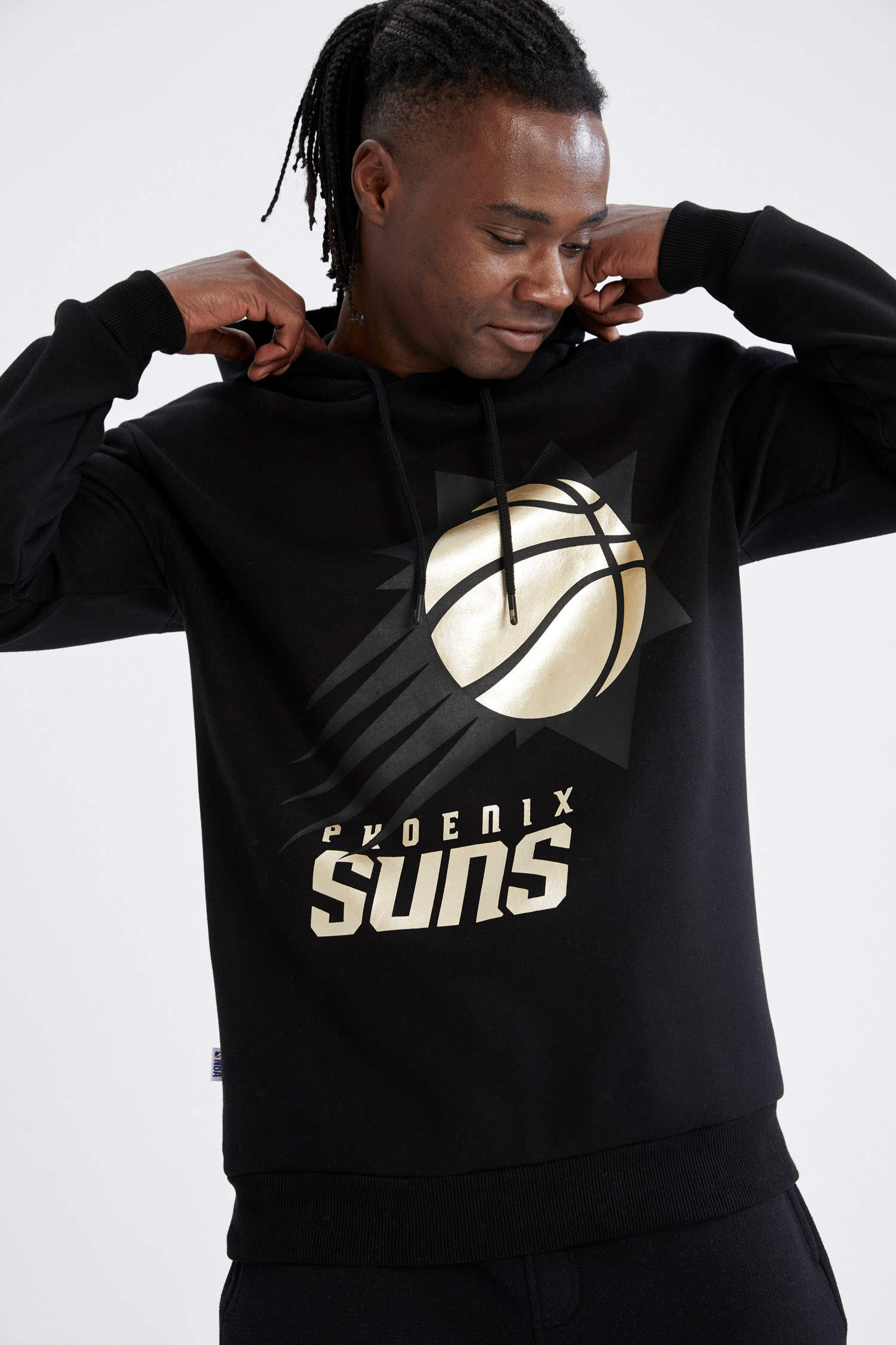 Defacto Fit NBA Phoenix Suns Kapüşonlu Sırt Baskılı İçi Yumuşak Tüylü Sweatshirt. 5