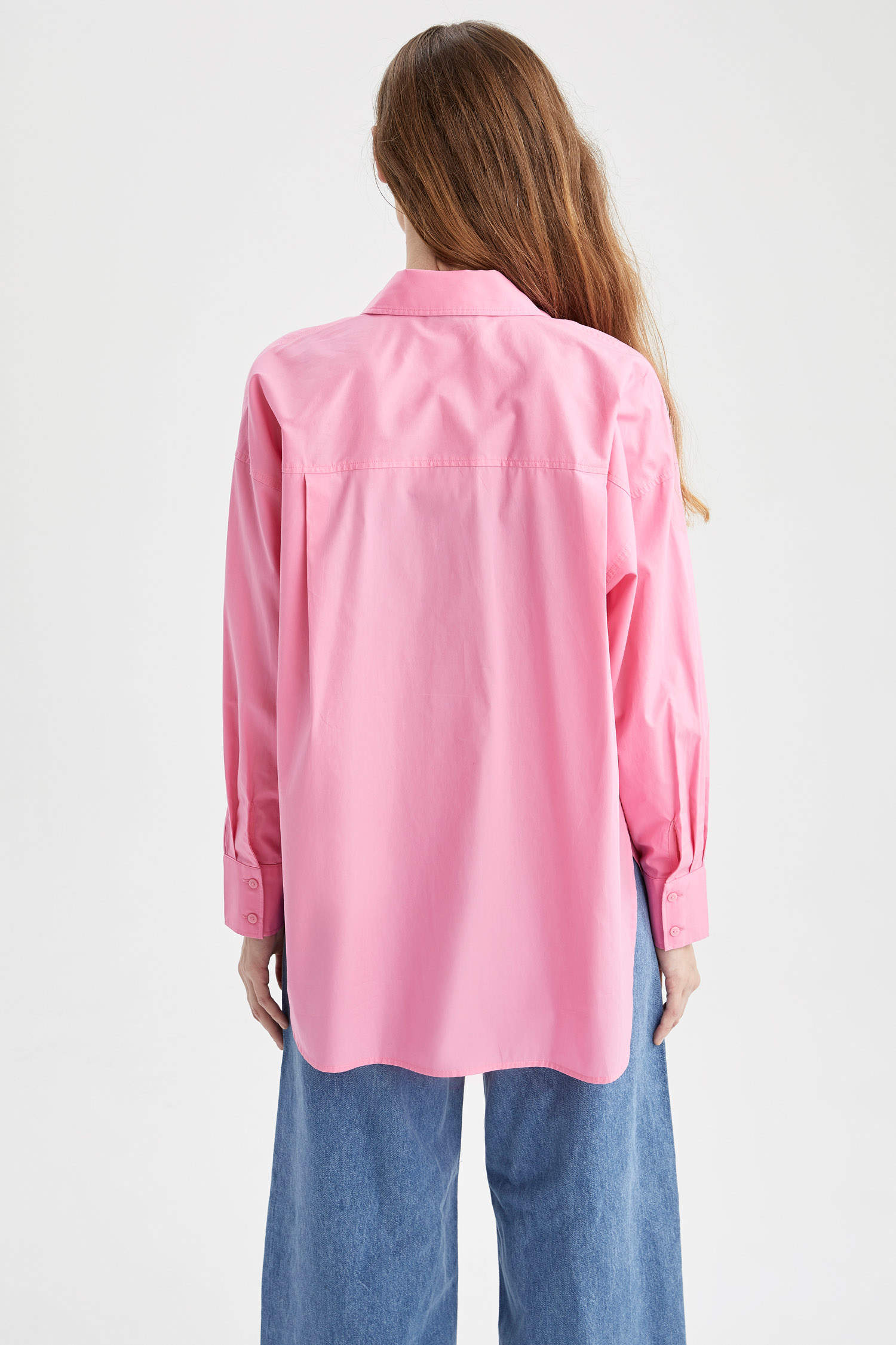 Pink WOMAN Long Sleeve Basic Shirt Tunic 2320706 | DeFacto
