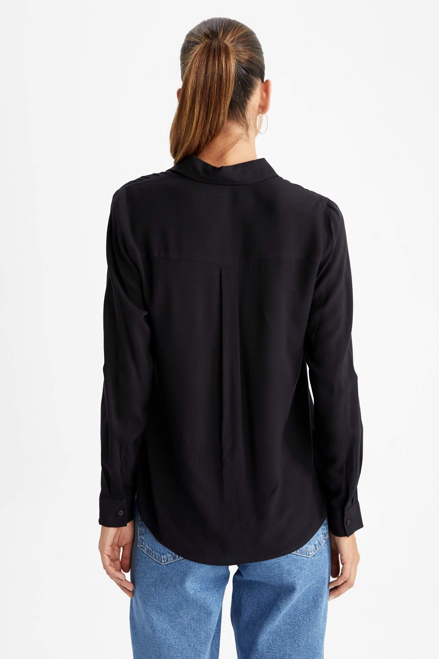 Regular Fit Shirt Collar Long Sleeve Shirt