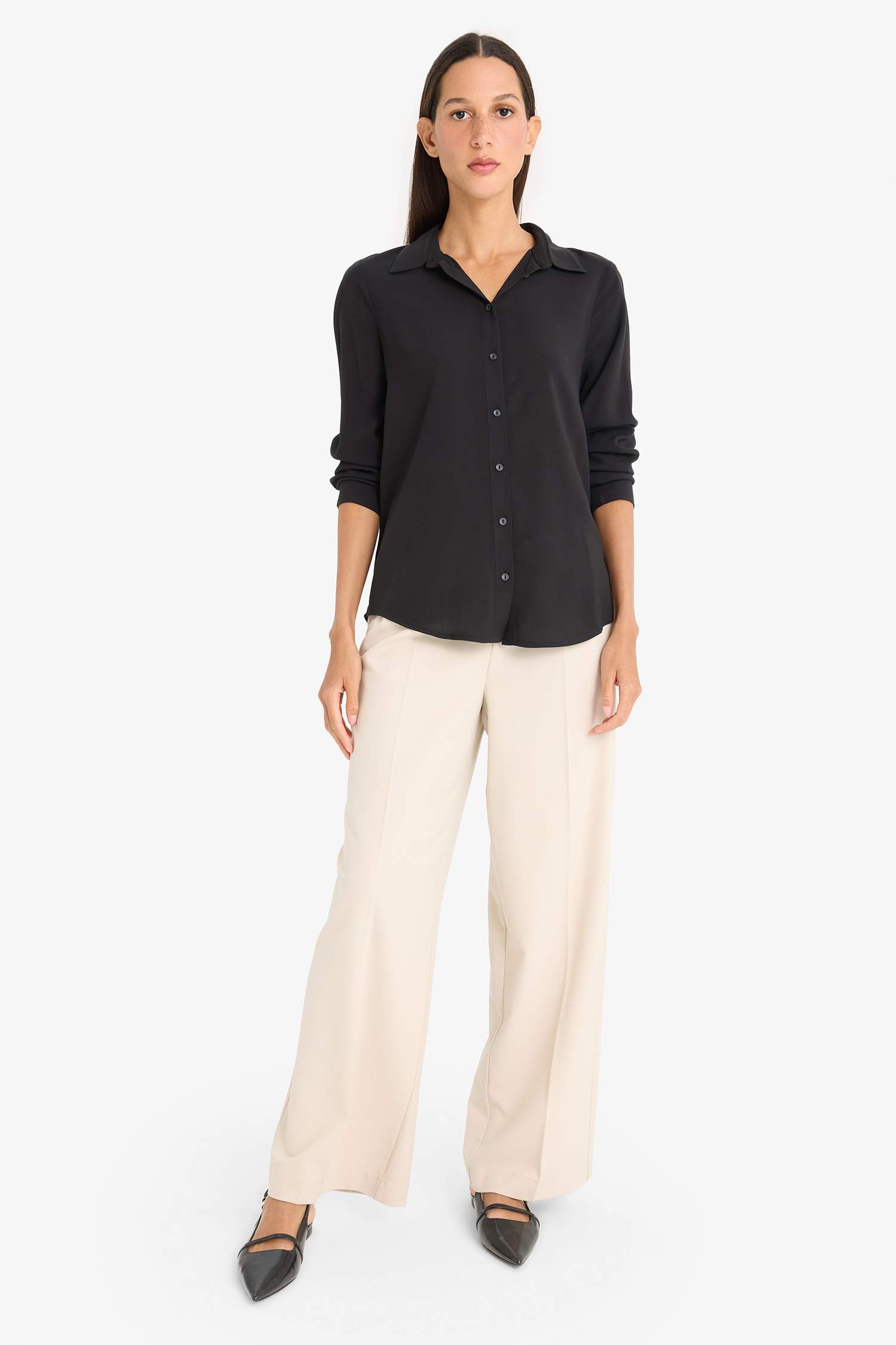 қалыпты пішім Ұзын жеңді көйлек