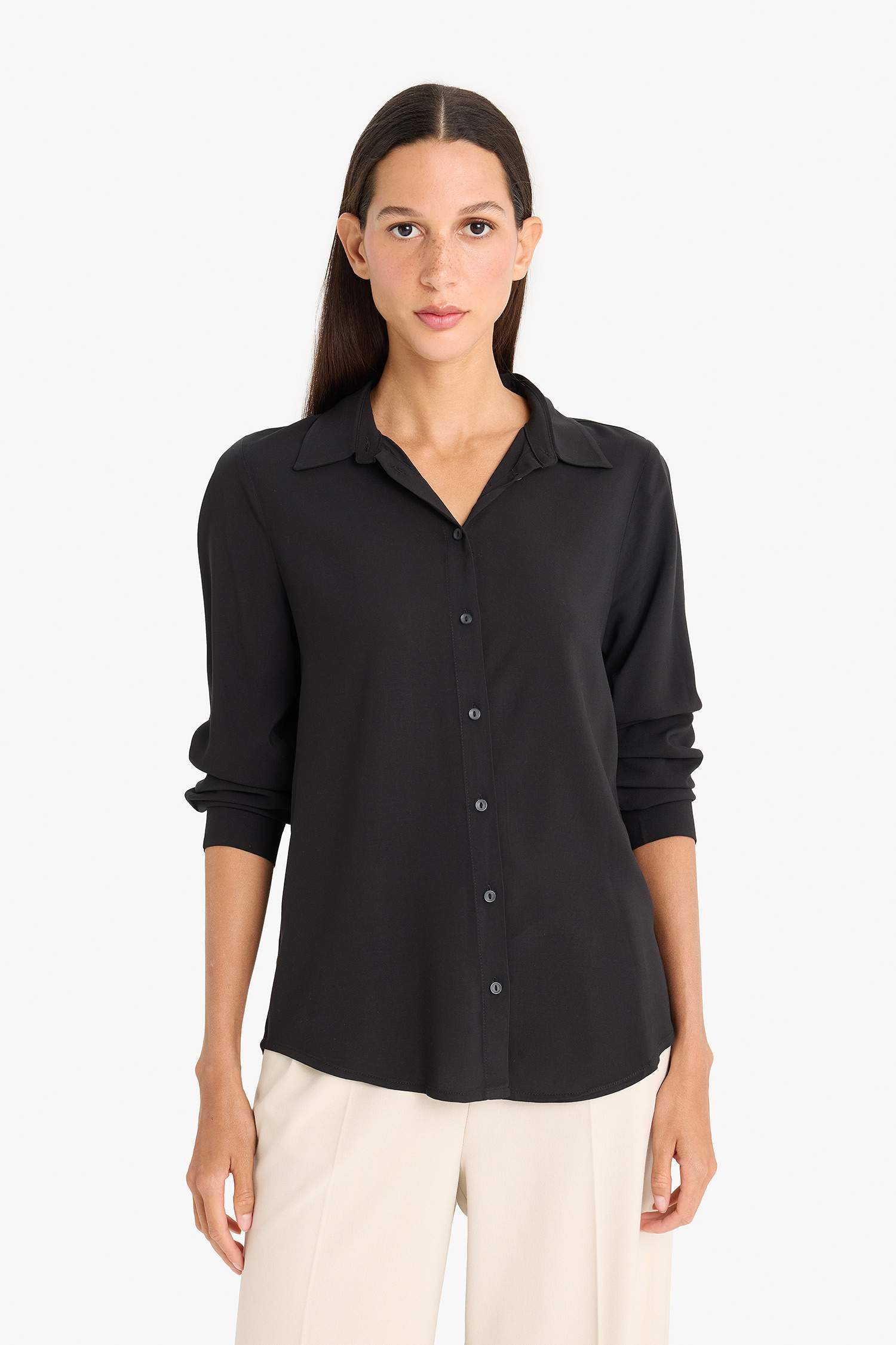 қалыпты пішім Ұзын жеңді көйлек