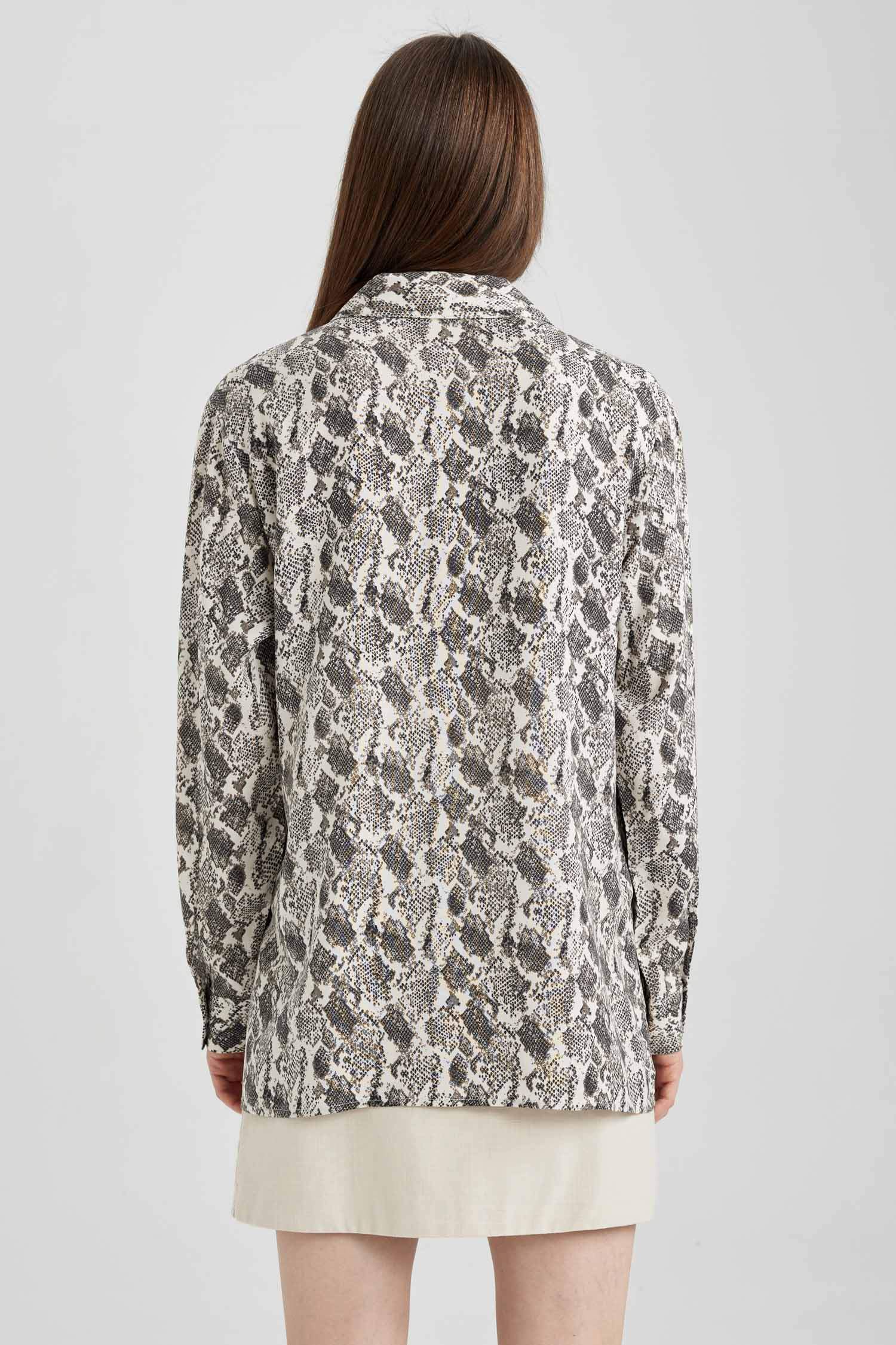 تونيك قصة عادية كم طويل وياقة قميص