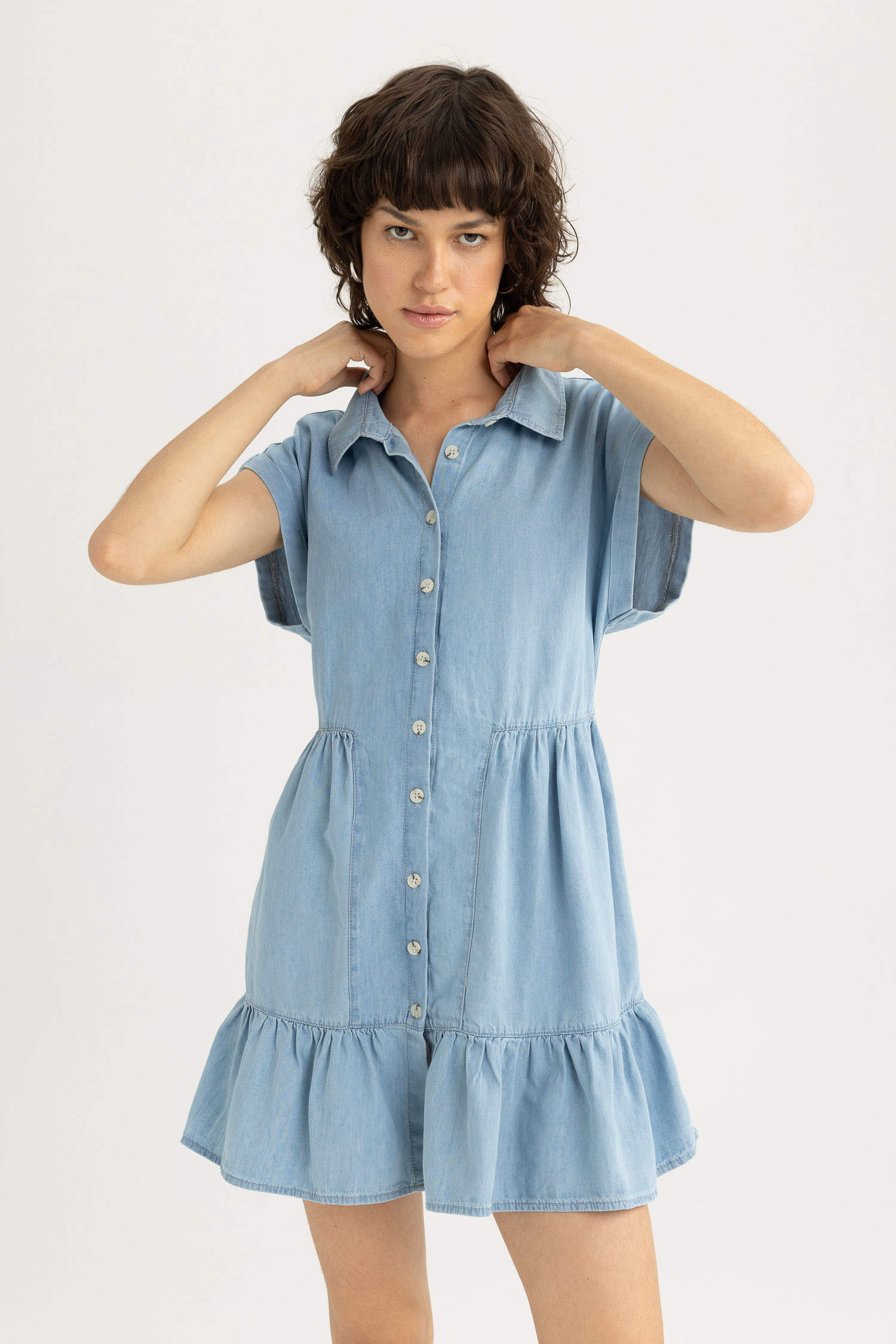 Blue WOMEN Standart Dress 2786631 | DeFacto