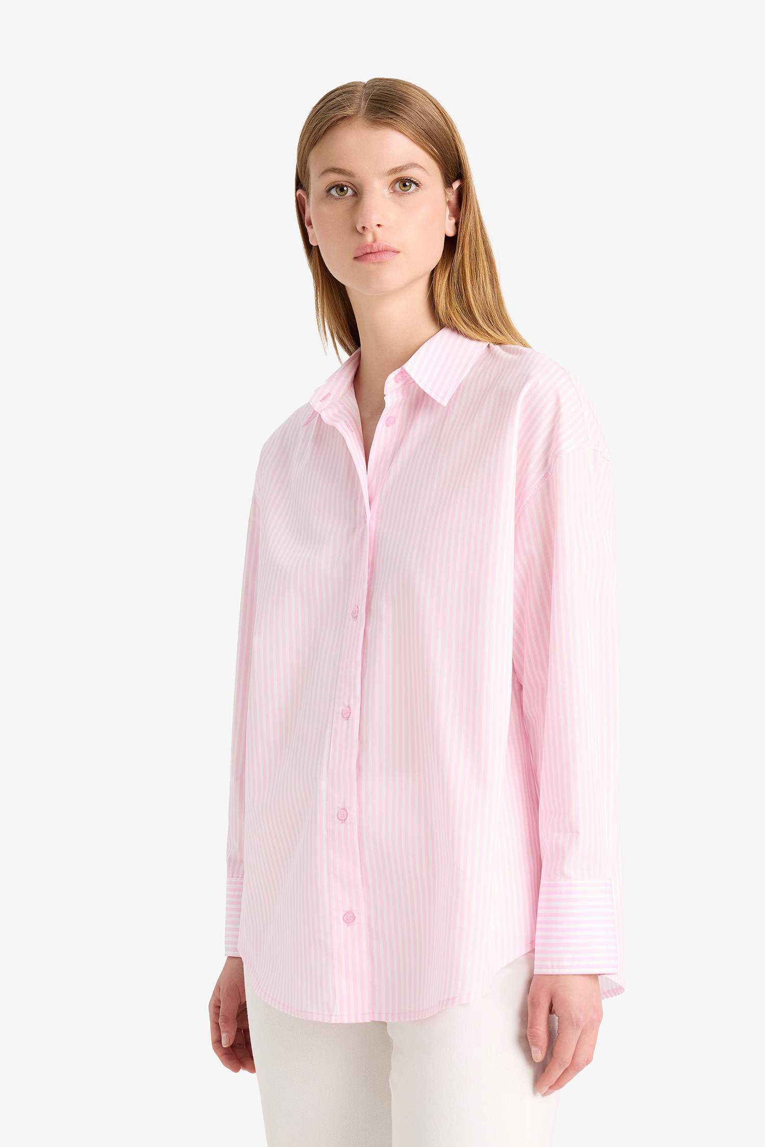 قميص ردن طويل بوبلين اوفر سايز