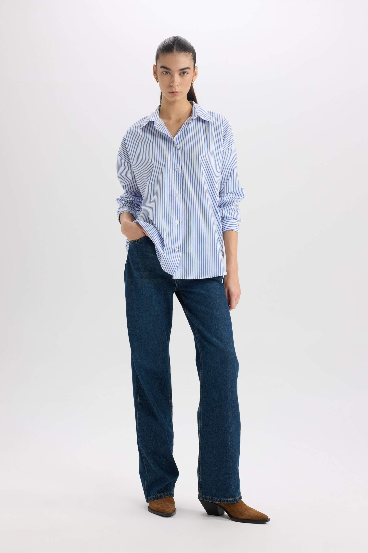 Рубашка оверсайз из поплина