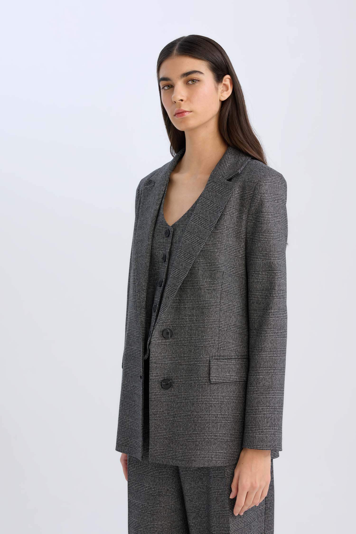 Oversize Geniş Kalıp Düğmeli Blazer Ceket