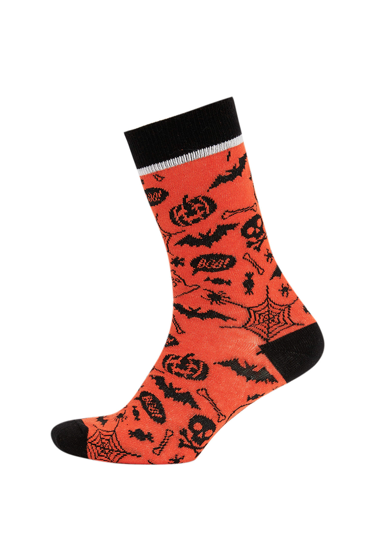 Defacto Erkek Halloween Desenli Pamuklu 2'li Soket Çorap. 2