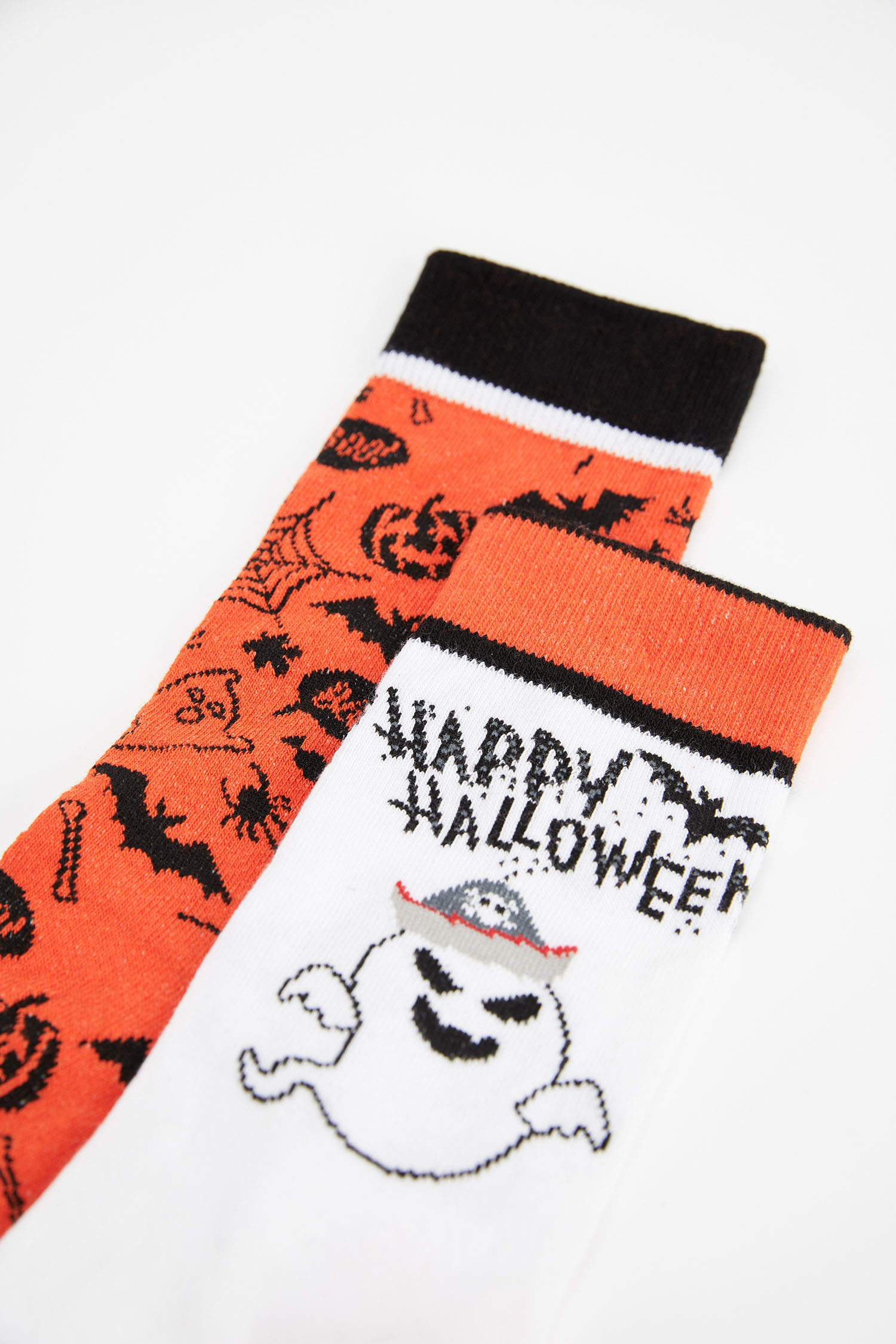 Defacto Erkek Halloween Desenli Pamuklu 2'li Soket Çorap. 4