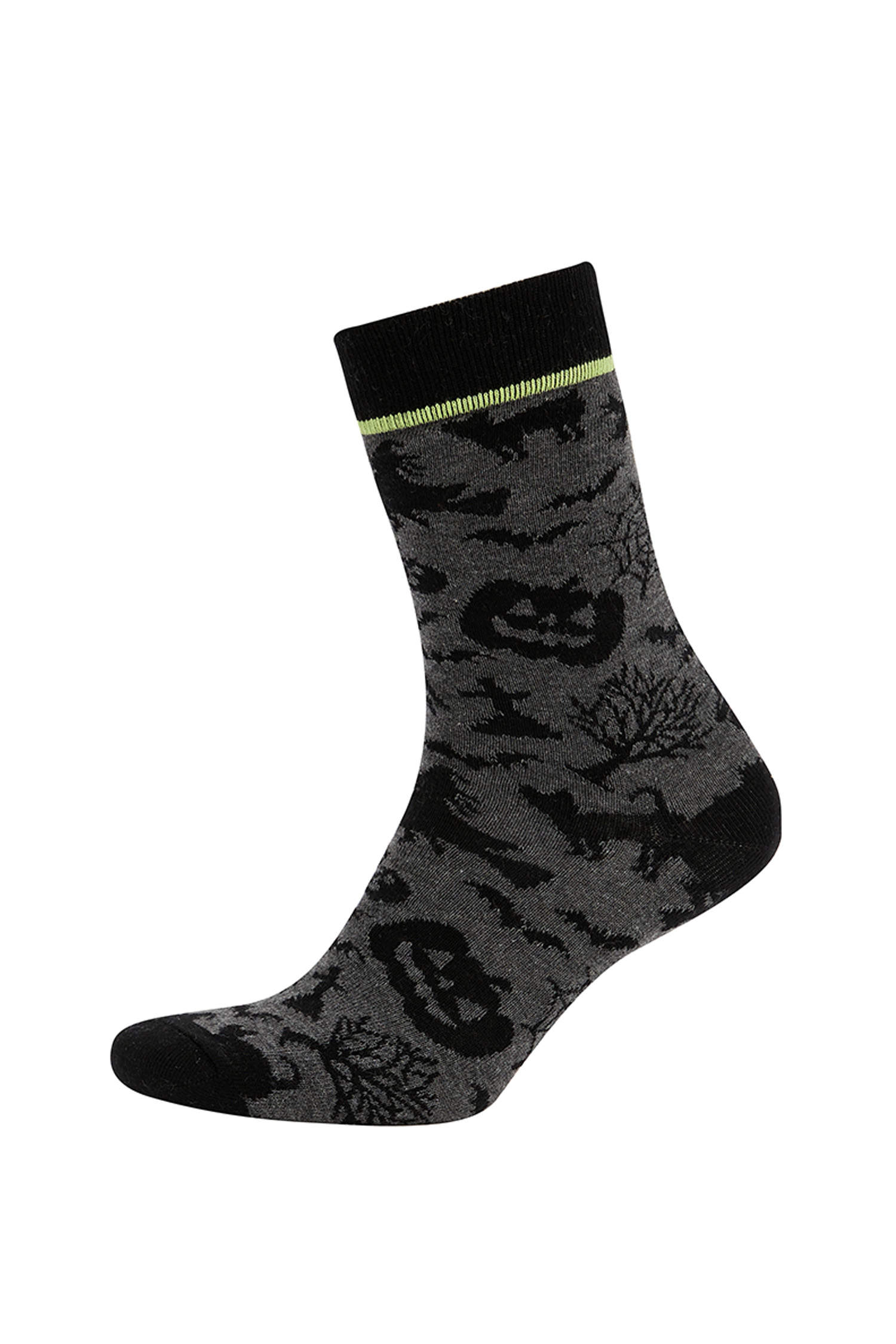 Defacto Erkek Halloween Desenli Pamuklu 2'li Soket Çorap. 3