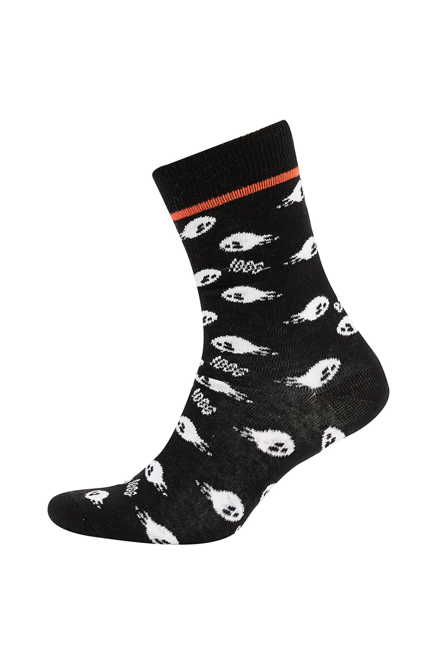 Defacto Erkek Halloween Desenli Pamuklu 2'li Soket Çorap. 2