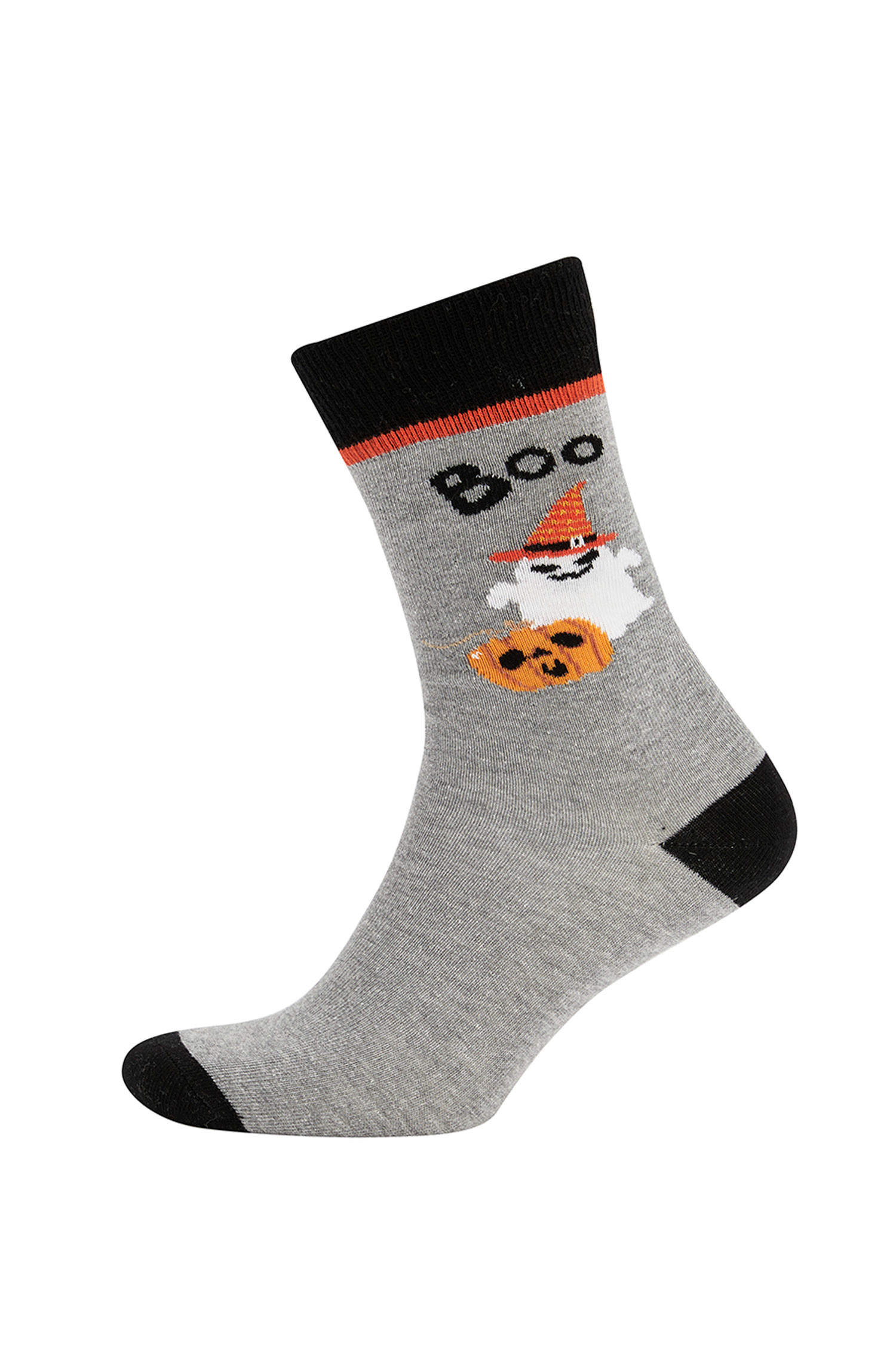 Defacto Erkek Halloween Desenli Pamuklu 2'li Soket Çorap. 3