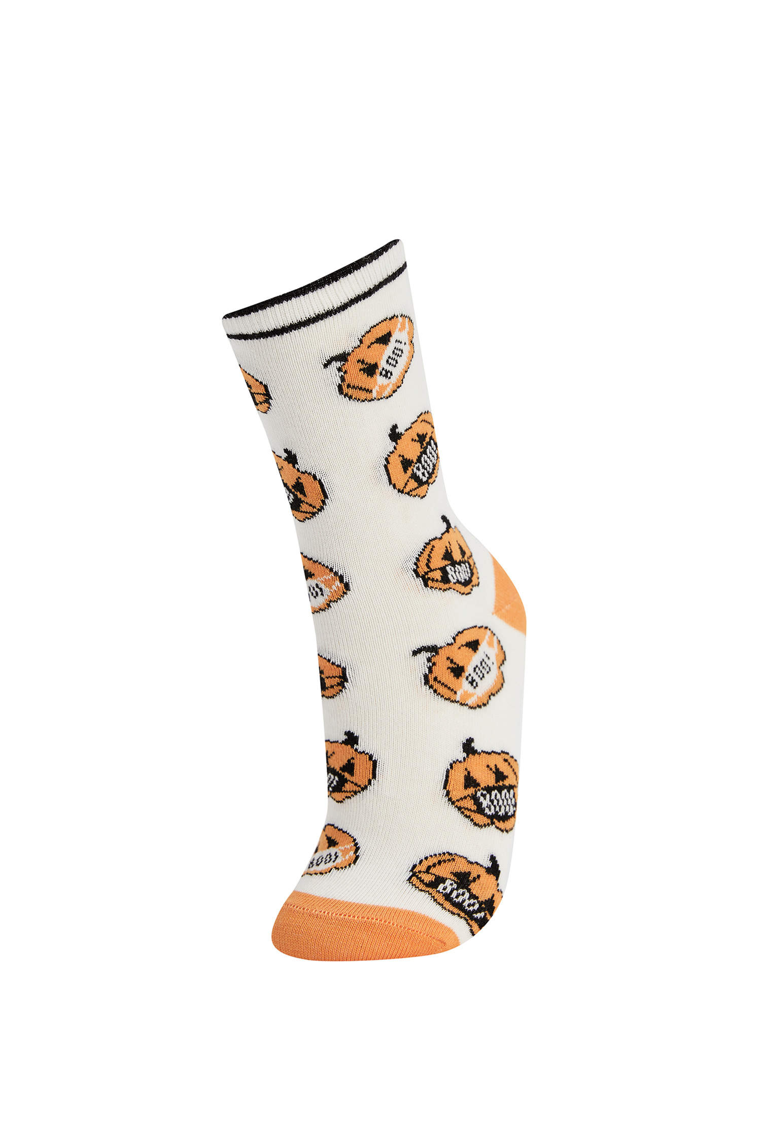 Defacto Kadın Halloween Desenli Pamuklu 2'li Soket Çorap. 2