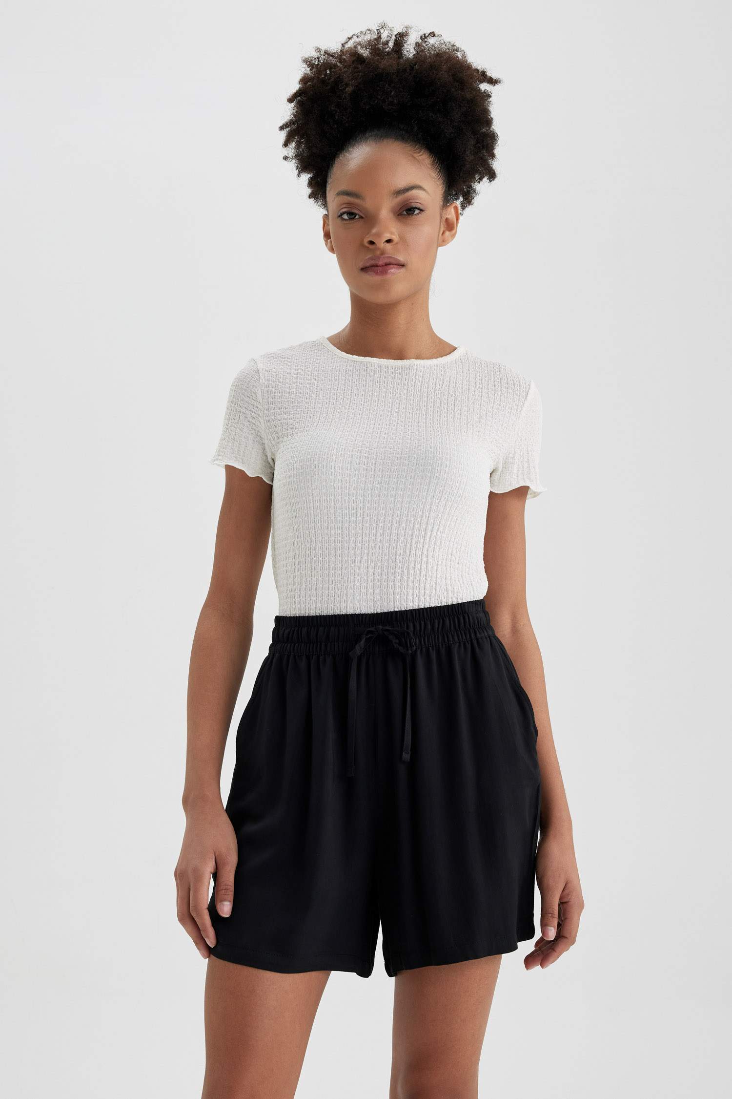 Short en Viscose Taille normale à Coupe décontractée