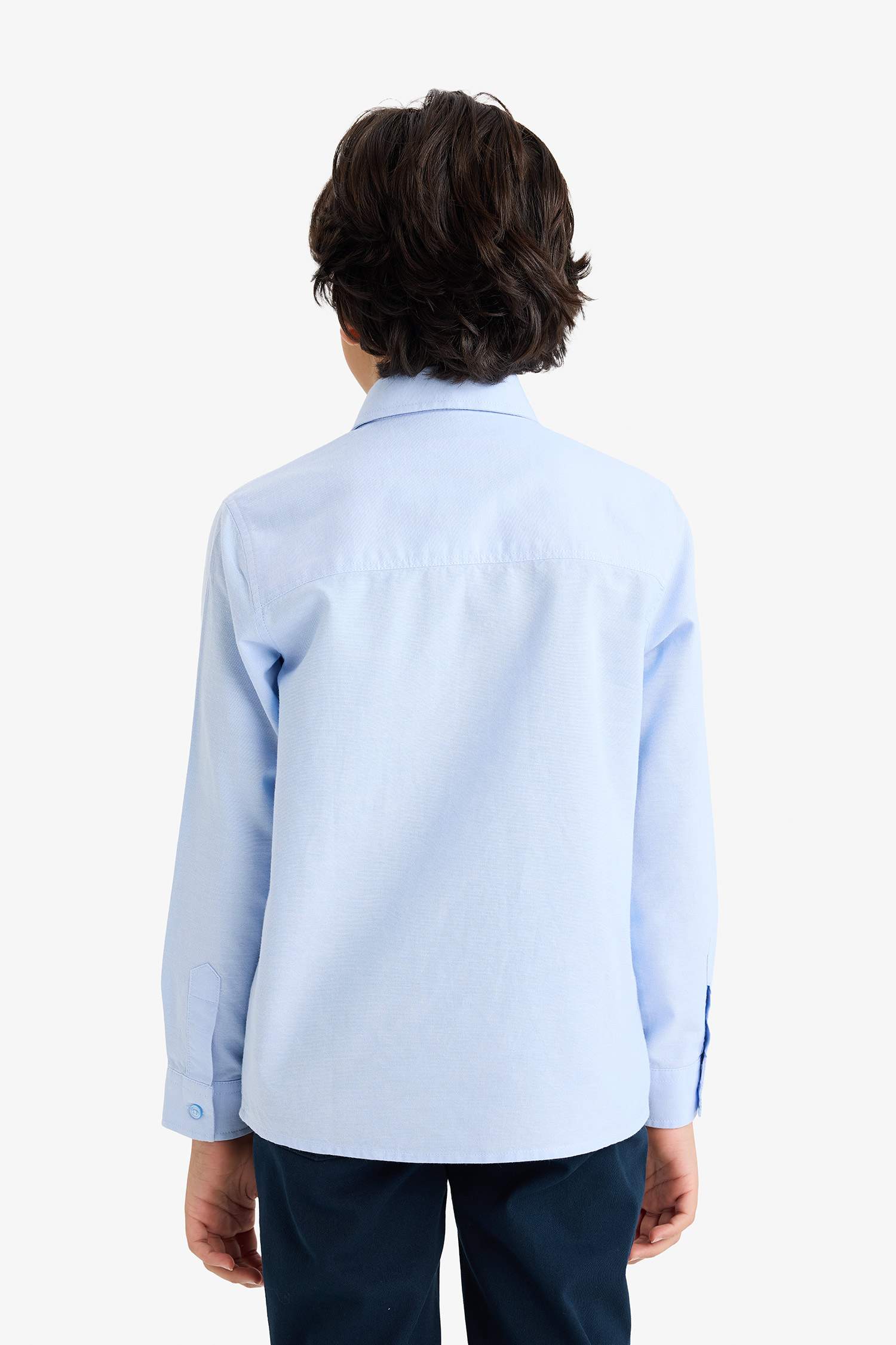 قميص بولو أوكسفورد كم طويل وقصة عادية