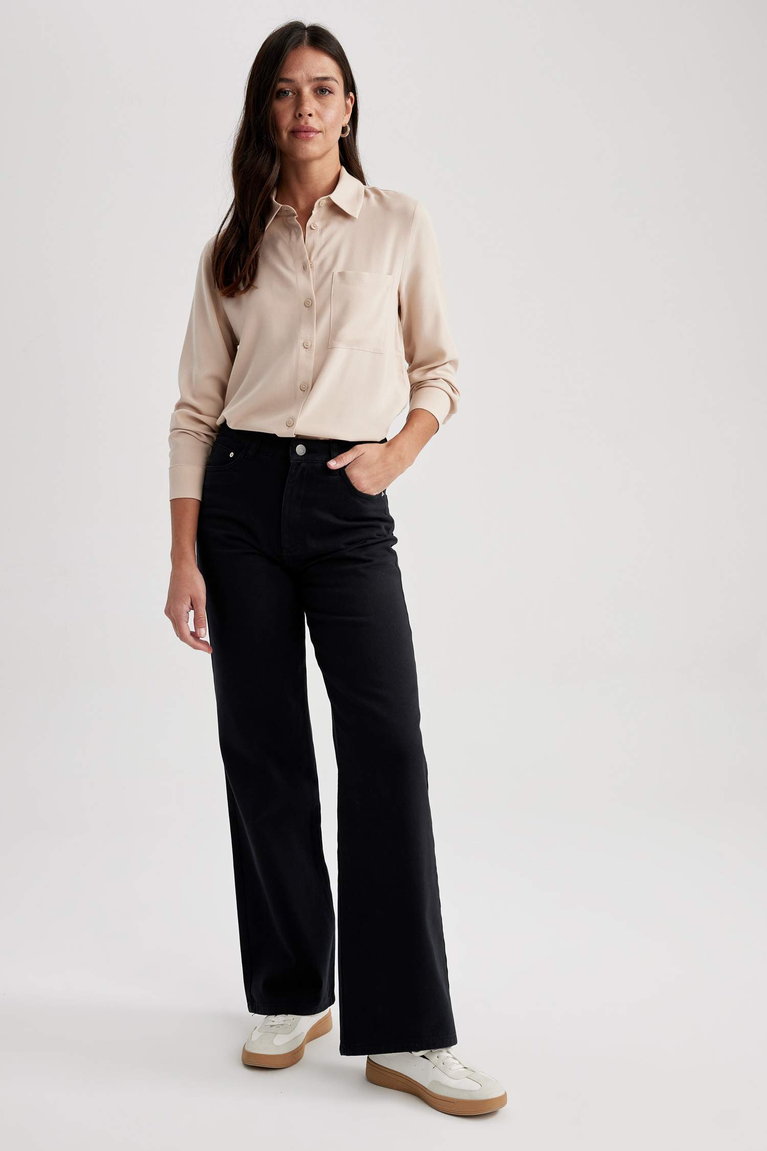 Regular Fit Shirt Collar Long Sleeve Shirt