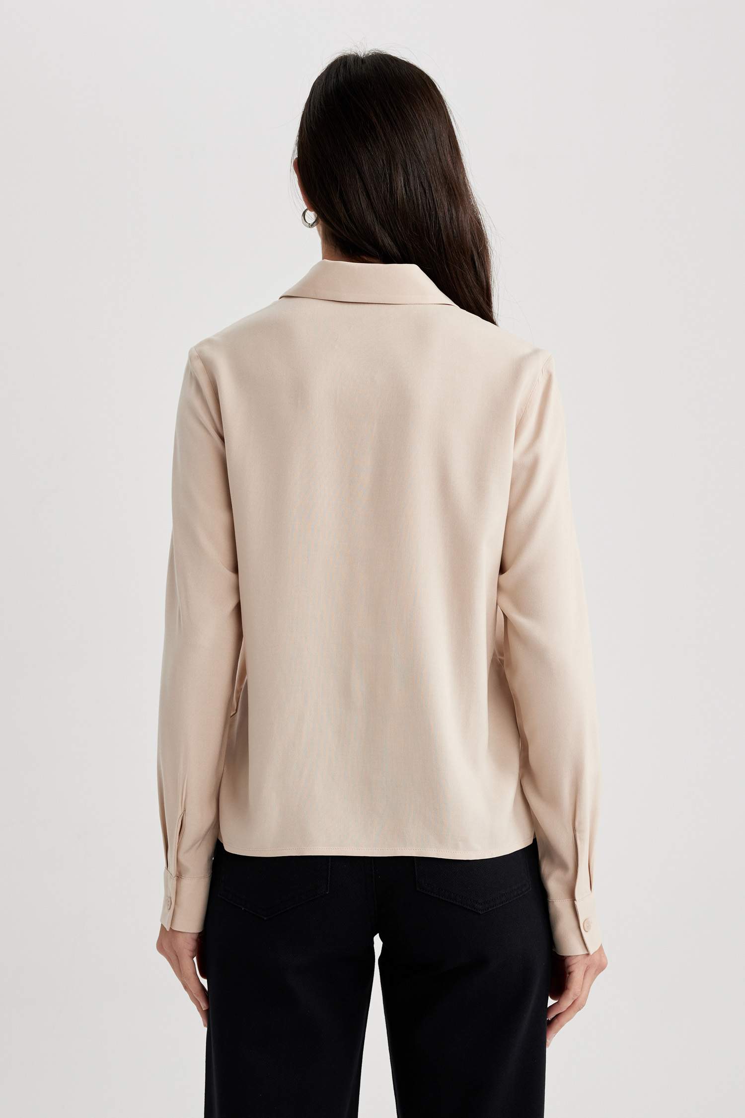 Regular Fit Shirt Collar Long Sleeve Shirt