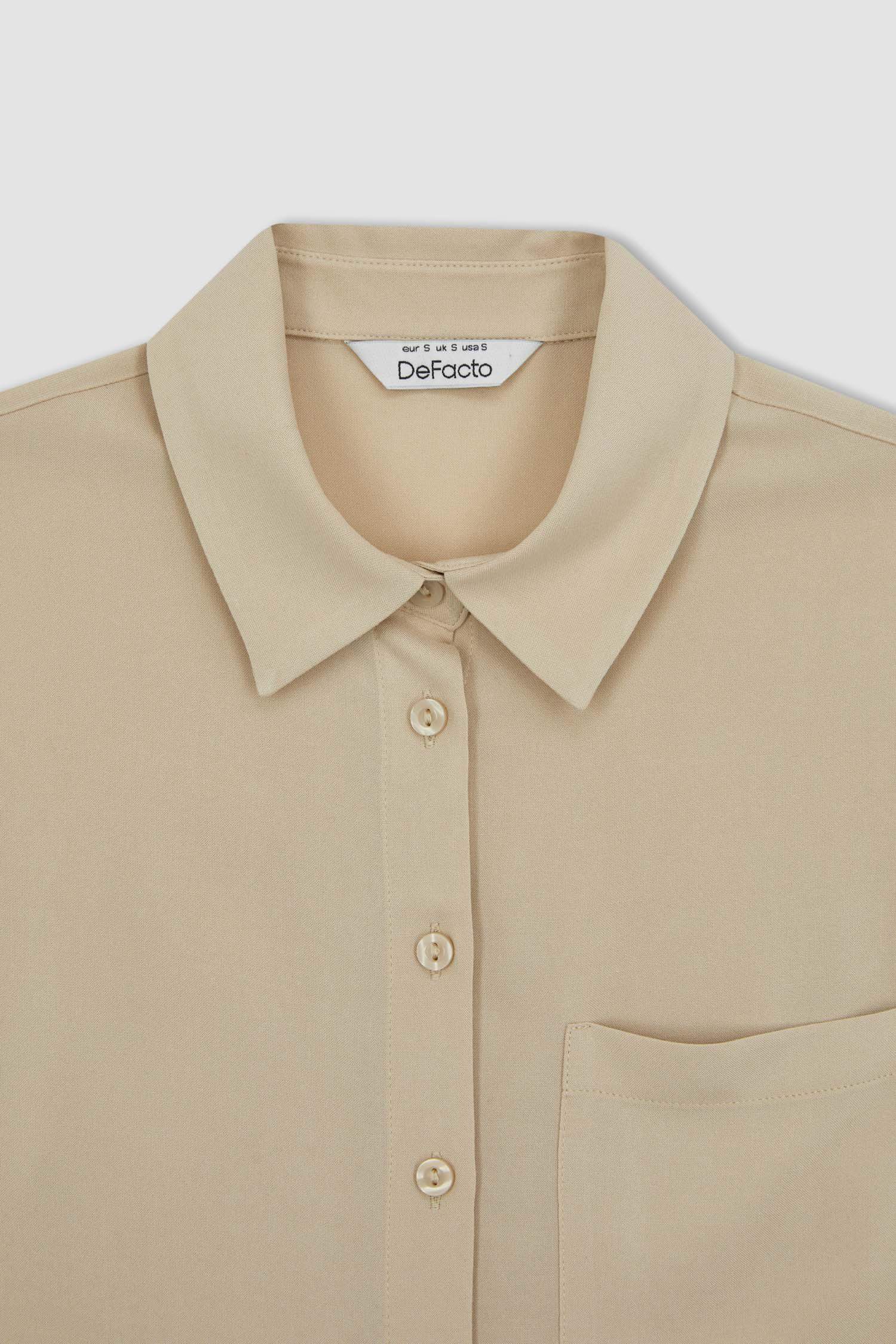 Regular Fit Shirt Collar Long Sleeve Shirt