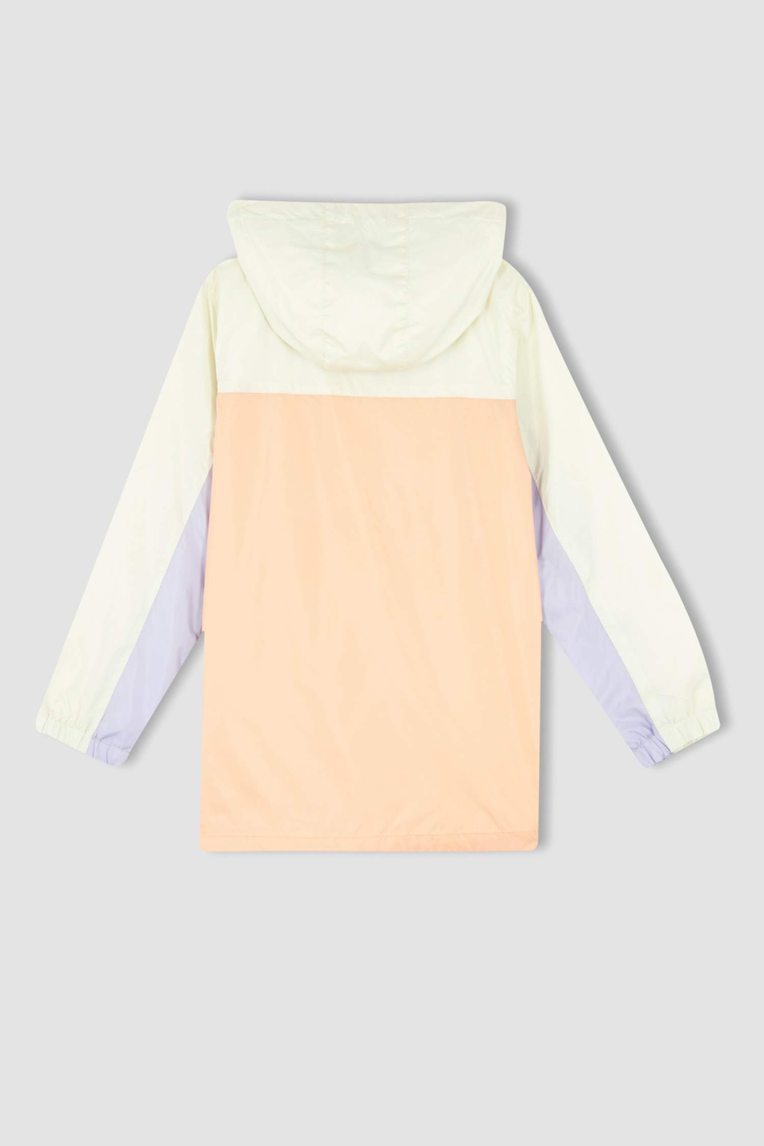 Girl Relax Fit Colour Block Hooded Raincoat