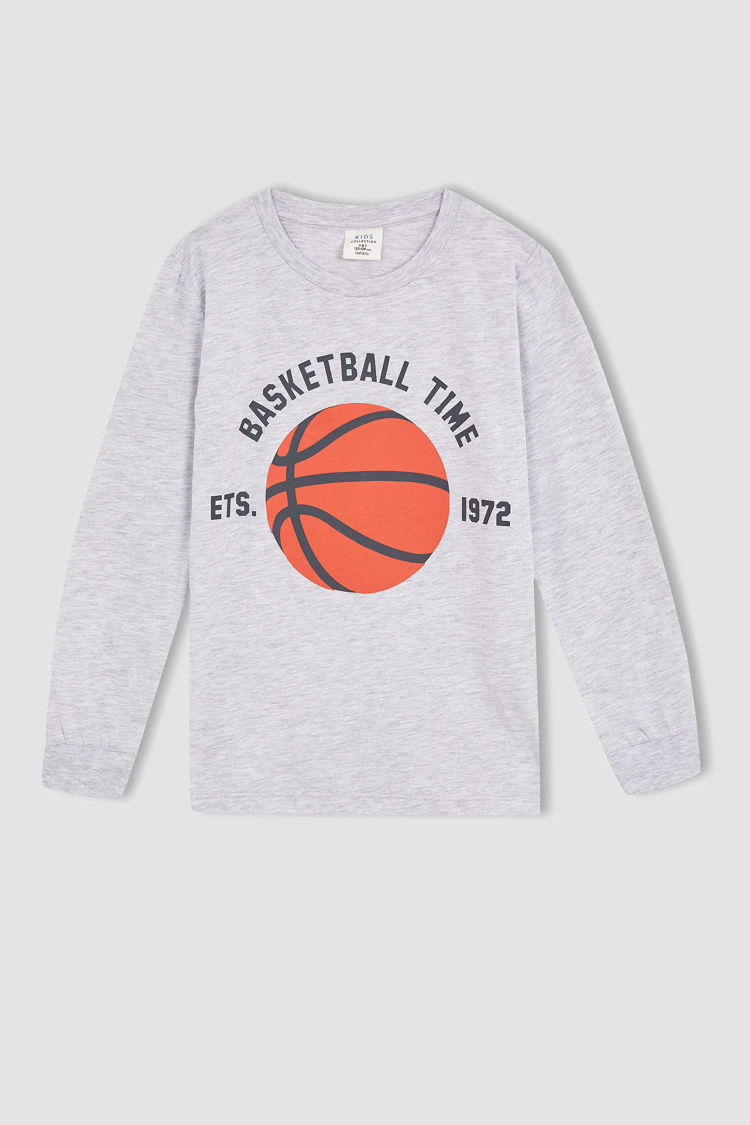 Defacto Erkek Çocuk Bisiklet Yaka Basket Topu Baskılı Uzun Kollu Pijama Takım. 2