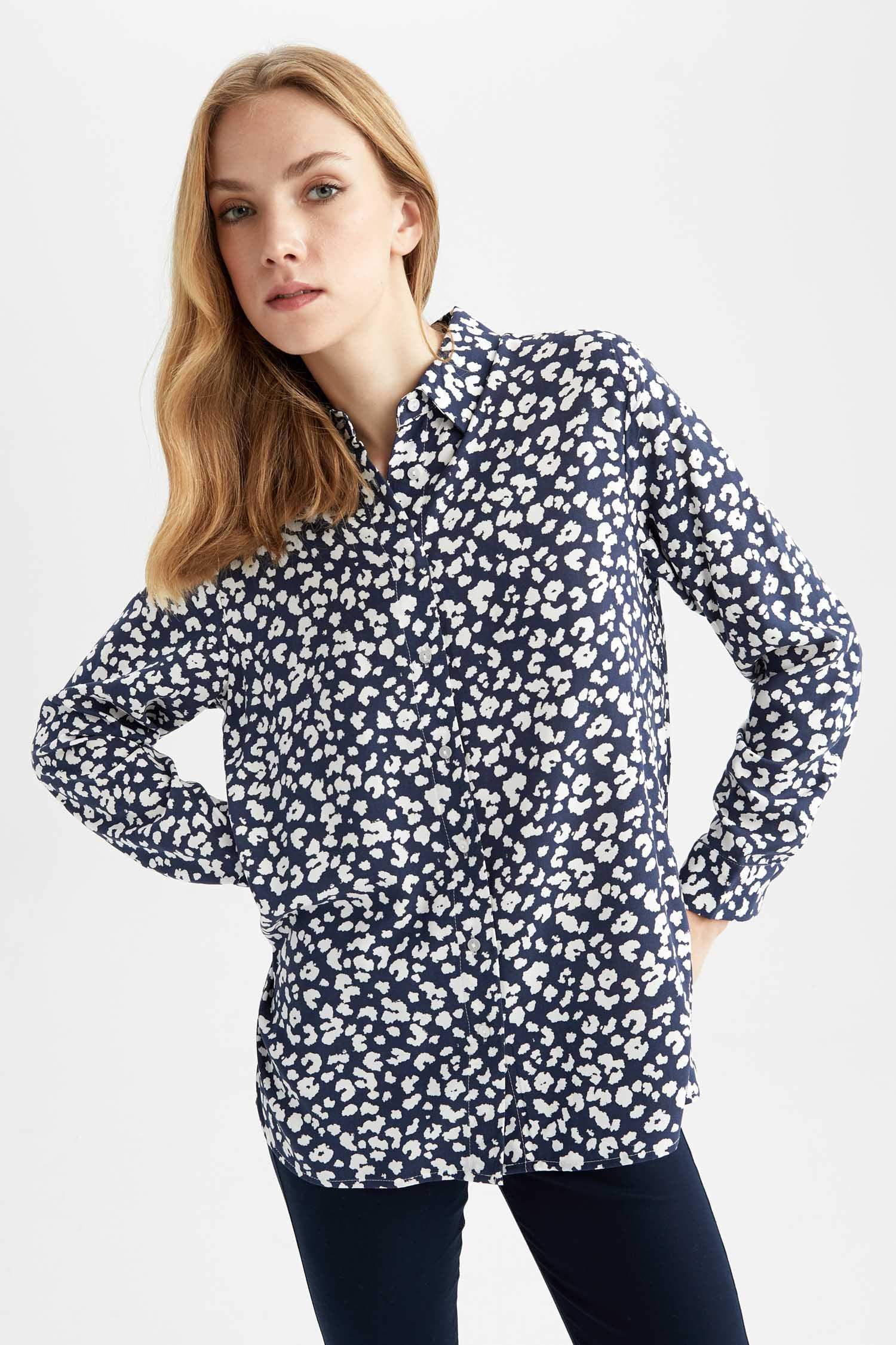 Navy WOMAN Women Long Sleeve Shirts 2723036 | DeFacto