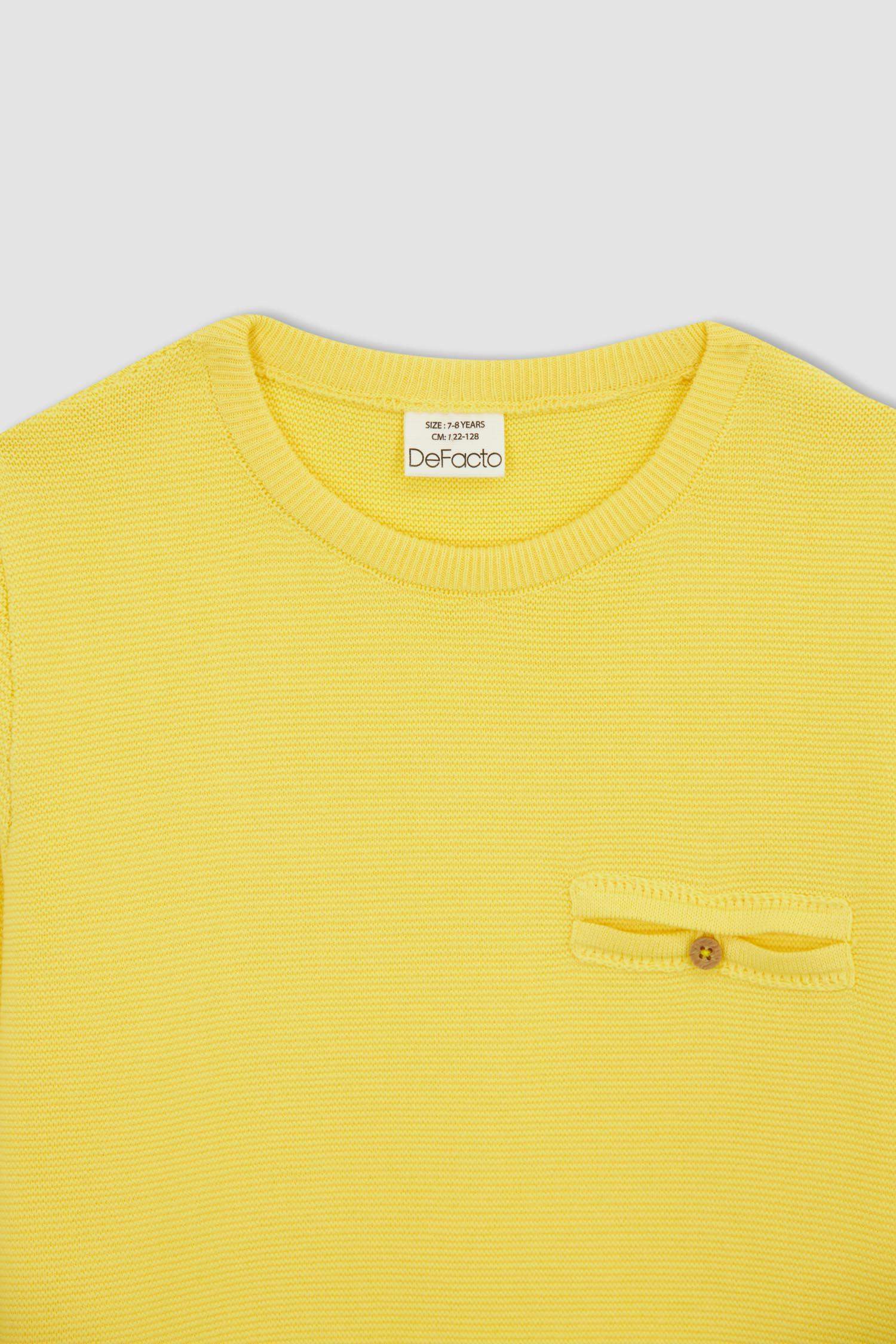 Пуловер стандартного кроя с круглым вырезом из хлопка для мальчиков