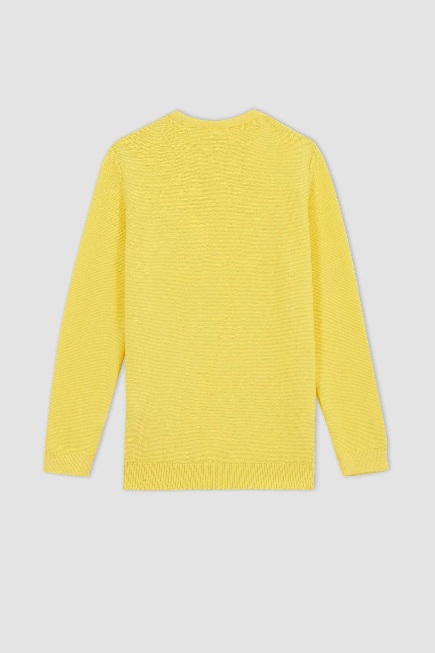 Пуловер стандартного кроя с круглым вырезом из хлопка для мальчиков