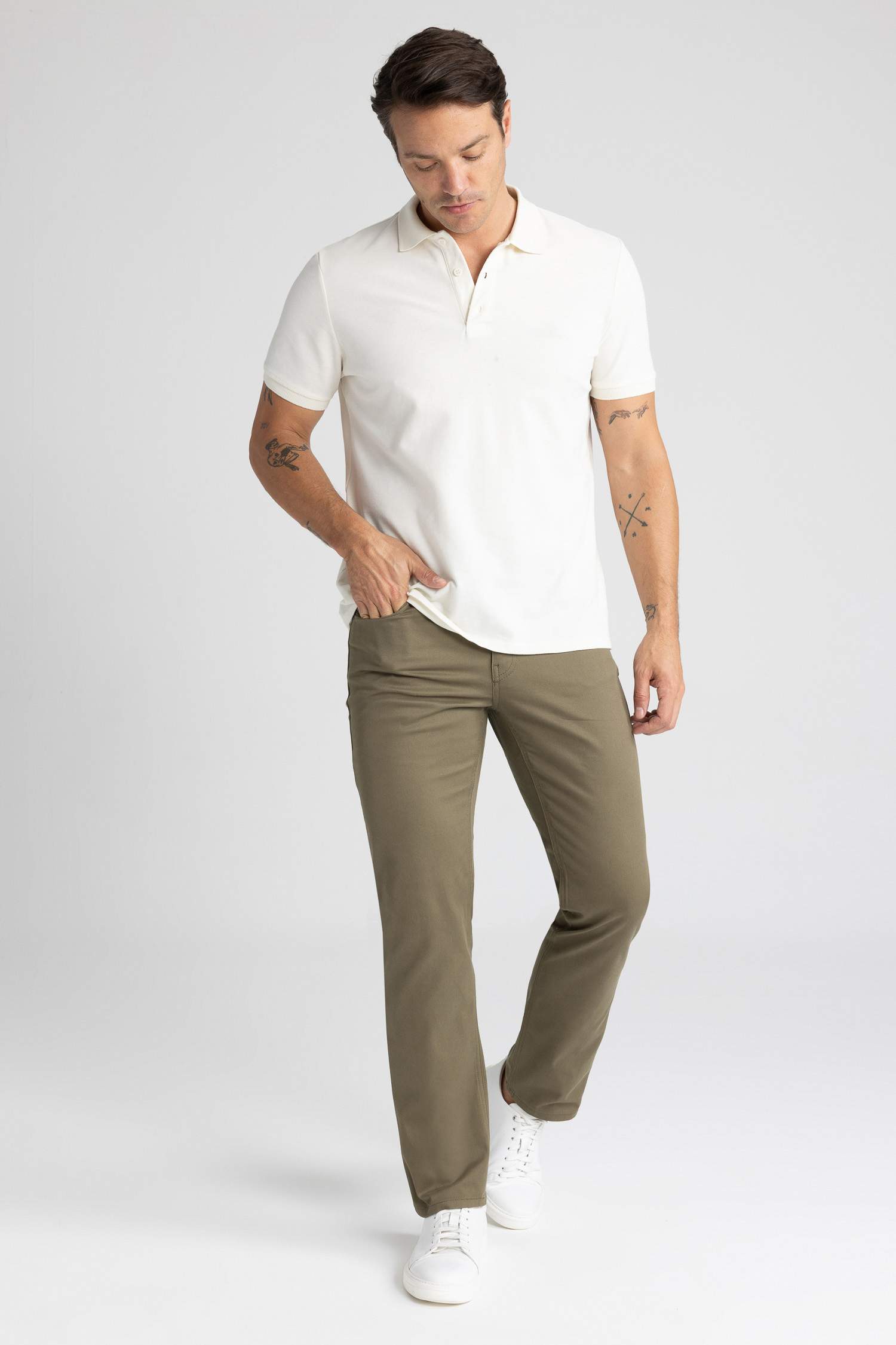 Regular Fit Chino Canvas Trousers