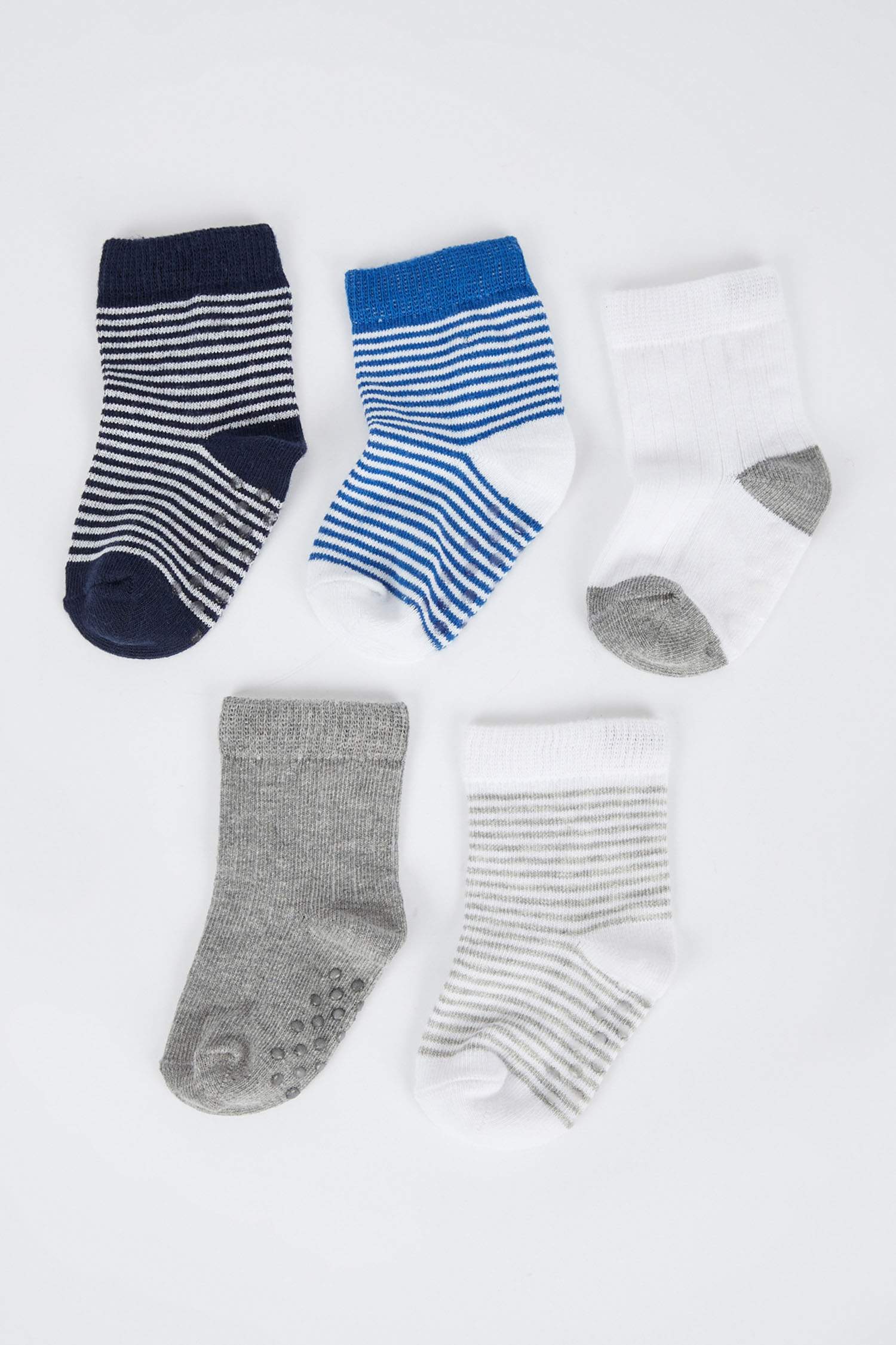 Mixed Color Baby Boy Baby Boy Cotton NonSlip Sole 5 Pack Long Socks 2363407 DeFacto