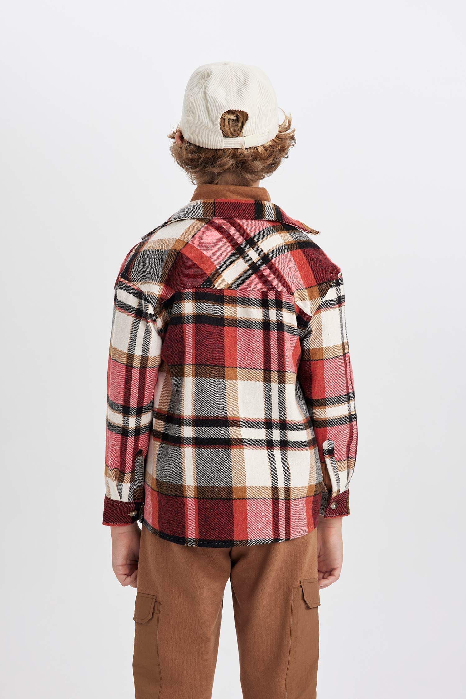 قميص ولادي كاروهات اوفر سايز بياخة بولو