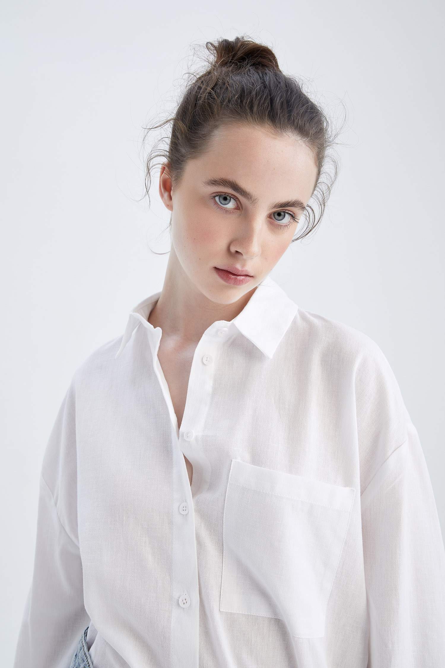 White WOMEN Oversize Fit Long Sleeve Shirt 2681597 | DeFacto