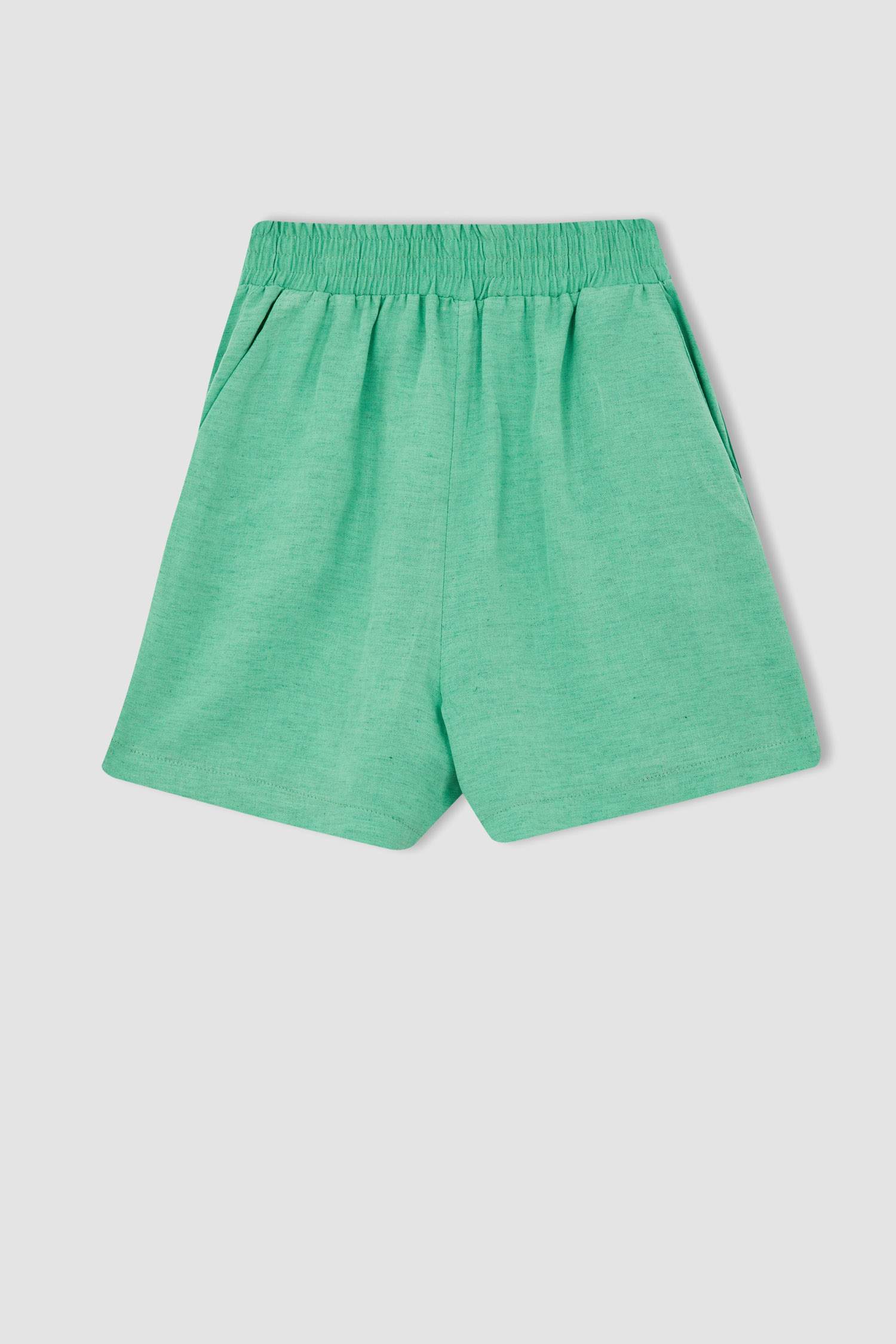 Relax Fit Linen Blended Normal Waist Shorts
