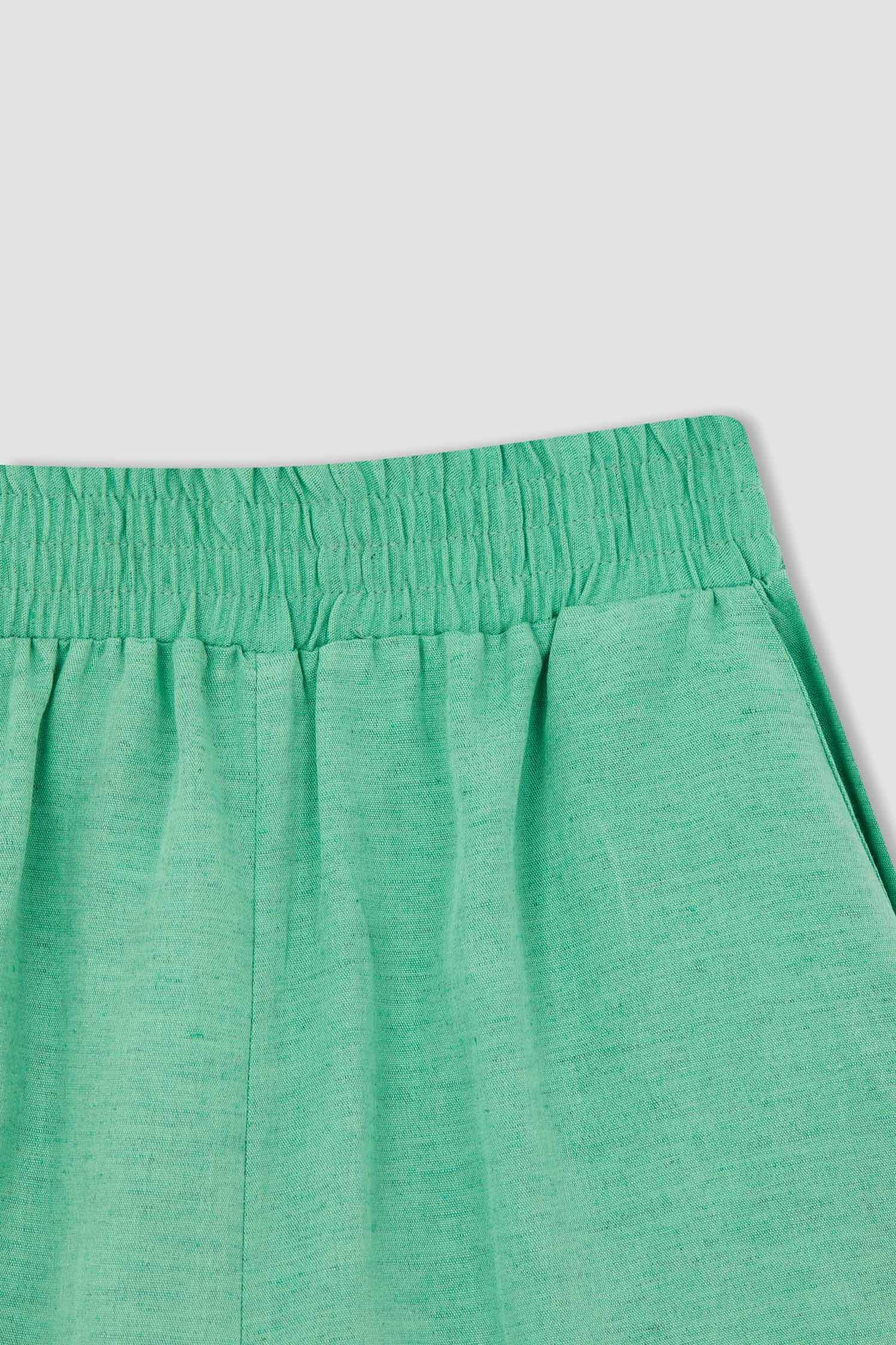 Relax Fit Linen Blended Normal Waist Shorts