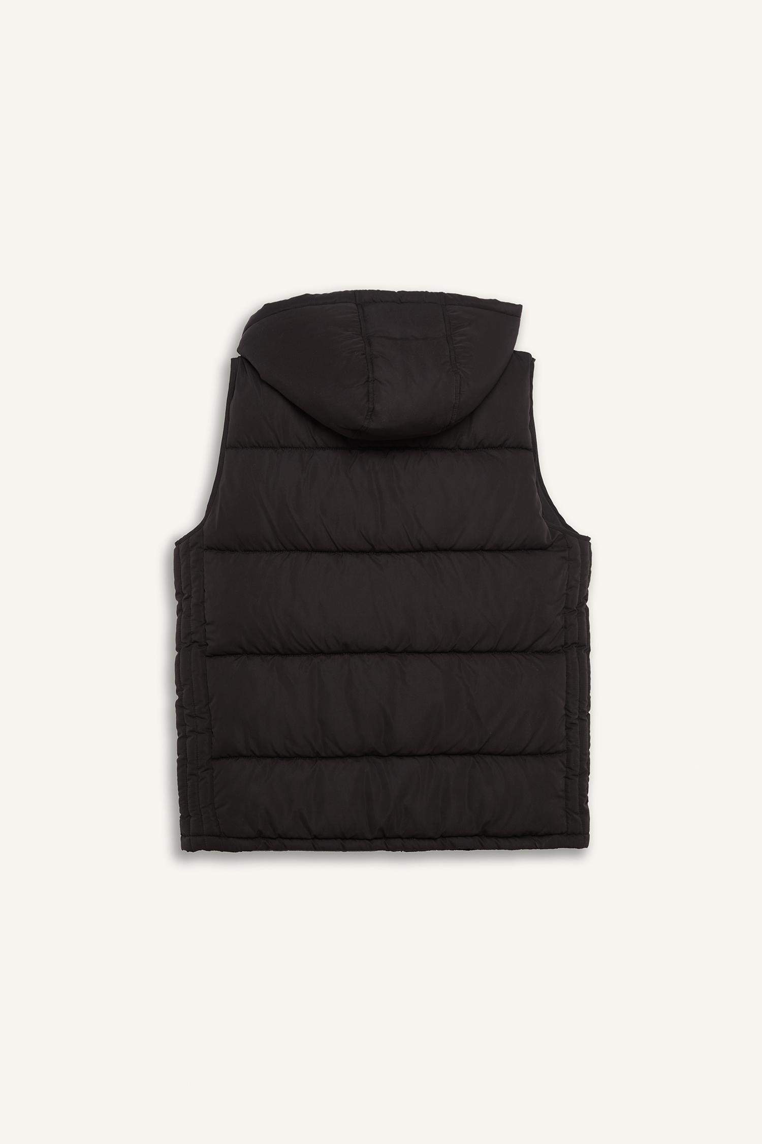 Su İtici Regular Fit Kapüşonlu Fermuarlı İç Cepli Şişme Yelek