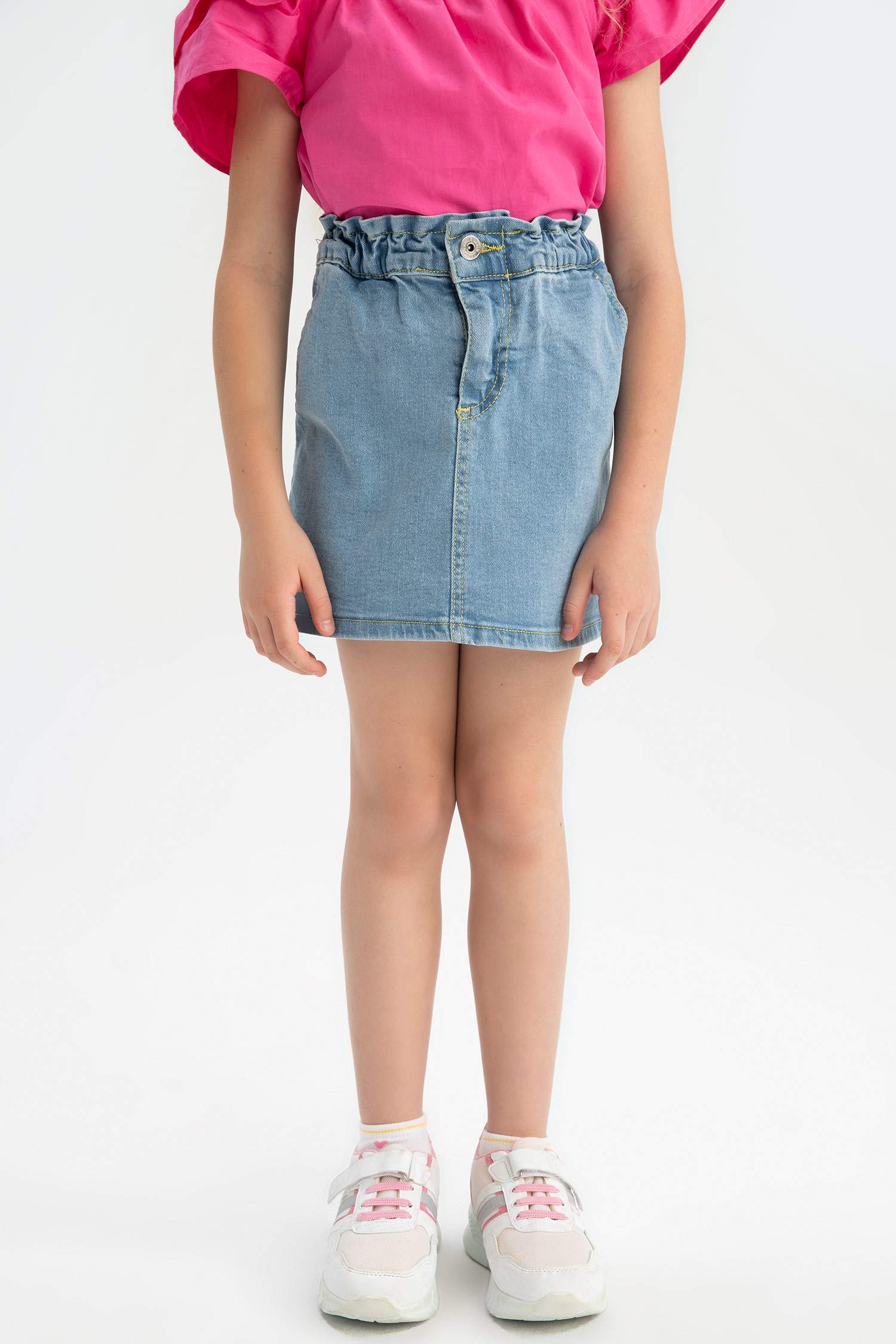 Джинсовая юбка мини свободного кроя для девочек