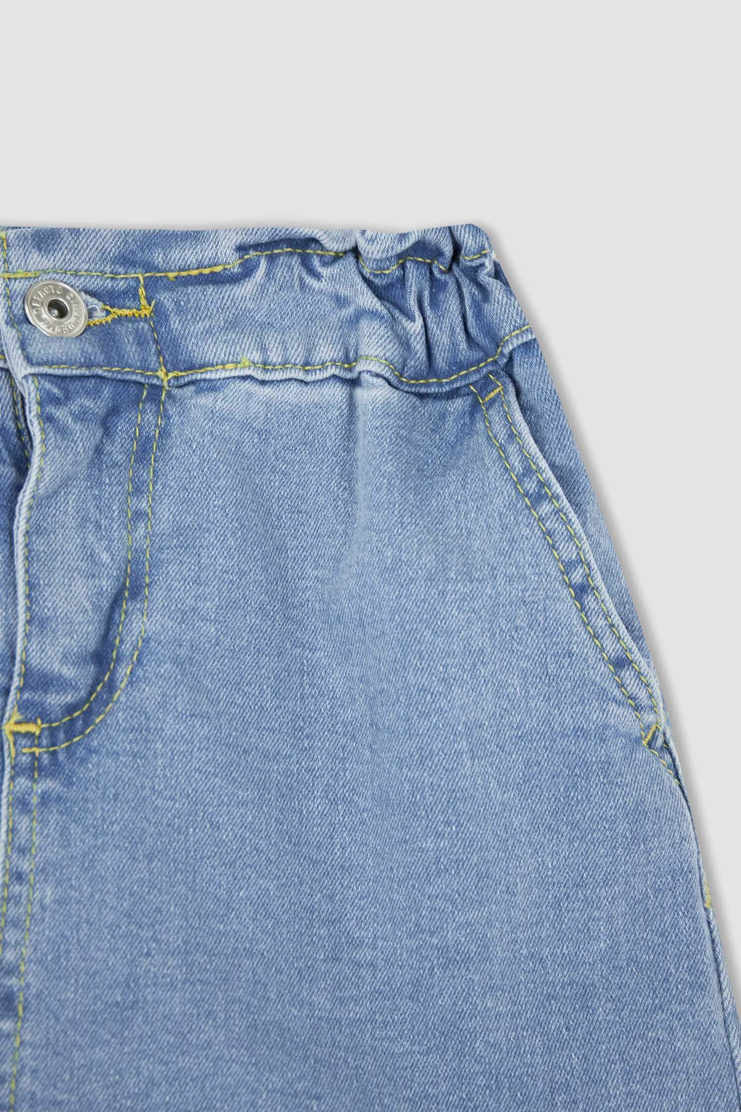 Джинсовая юбка мини свободного кроя для девочек