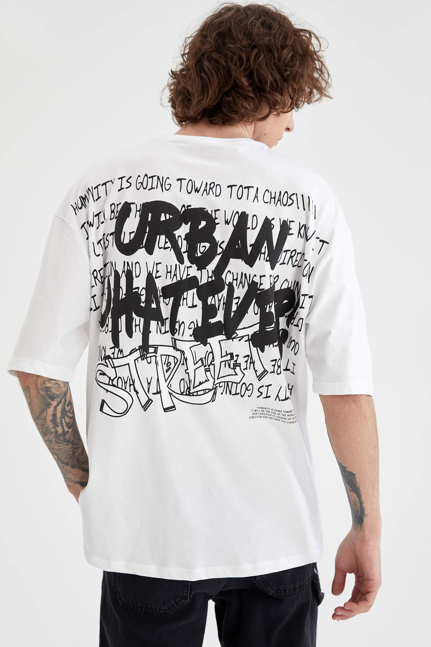 Oversized Short Sleeve Back Print T-Shirt