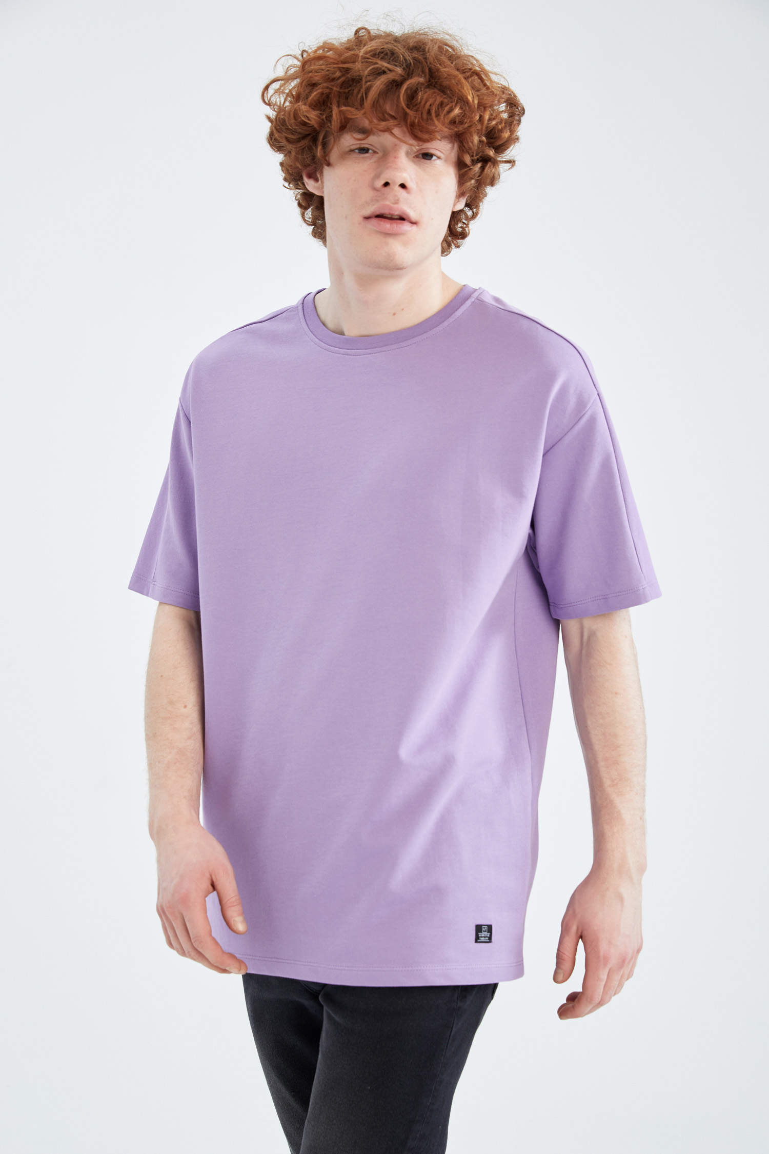 Poëzie bros Toneelschrijver Purple MAN Boxy Fit Short Sleeve T-Shirt 2442361 | DeFacto