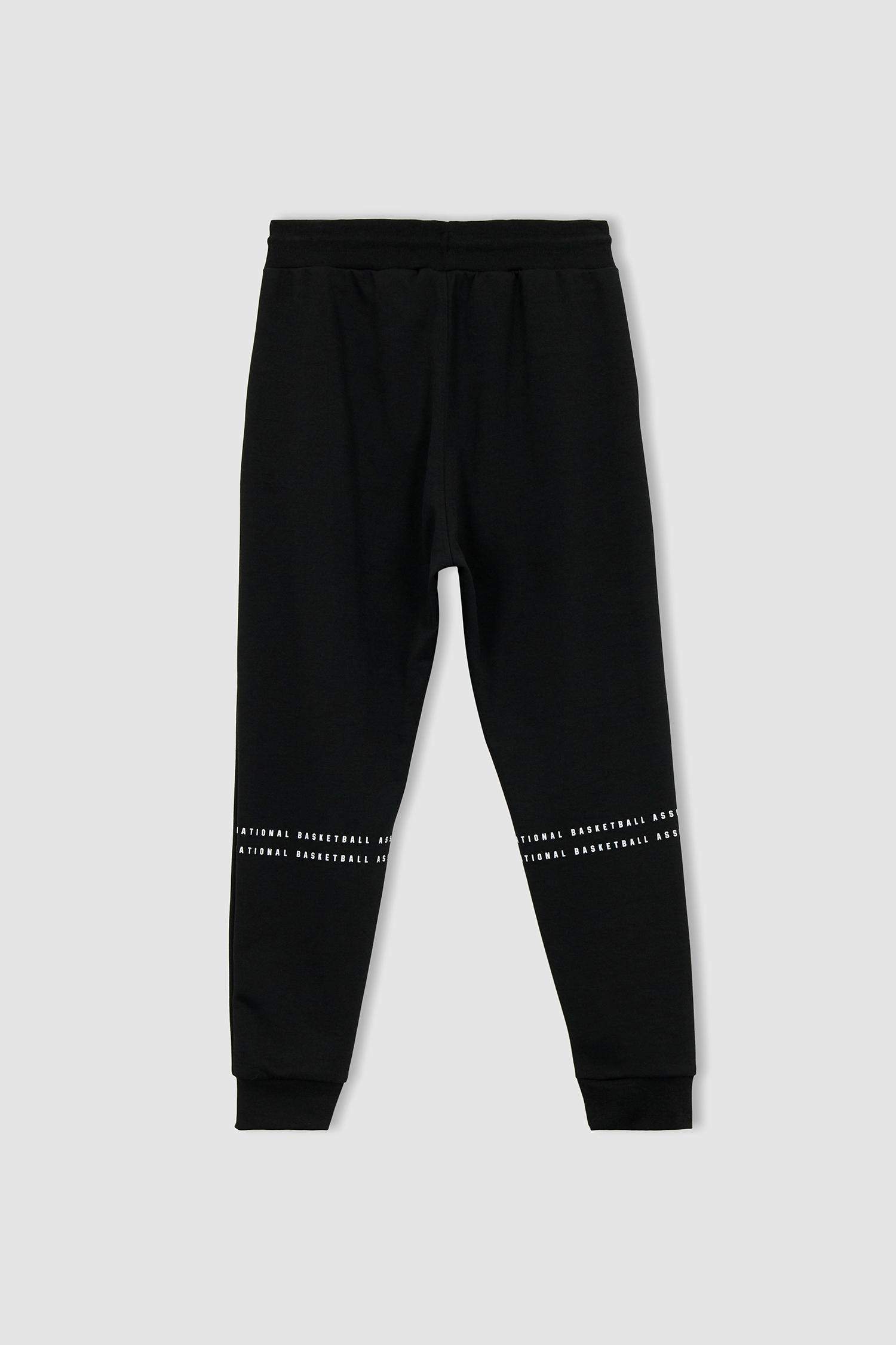 DeFactoFit NBA Slim Fit Beli Bağcıklı Lastikli Paça Ağır Kumaş Jogger Eşofman Altı