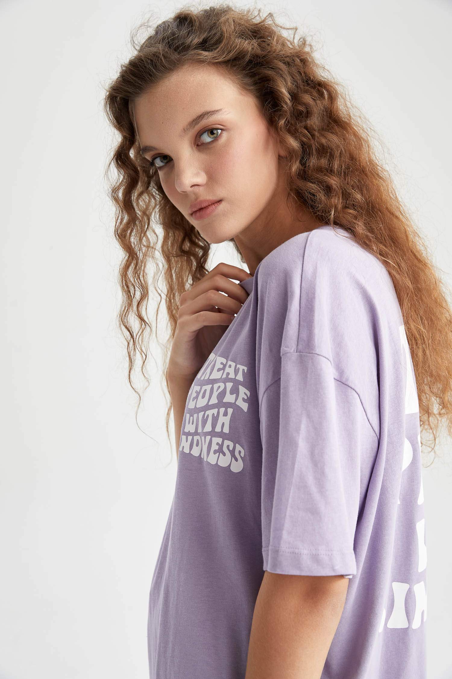 Coool Oversize Fit Bisiklet Yaka Sırt Baskılı %100 Pamuk Tişört