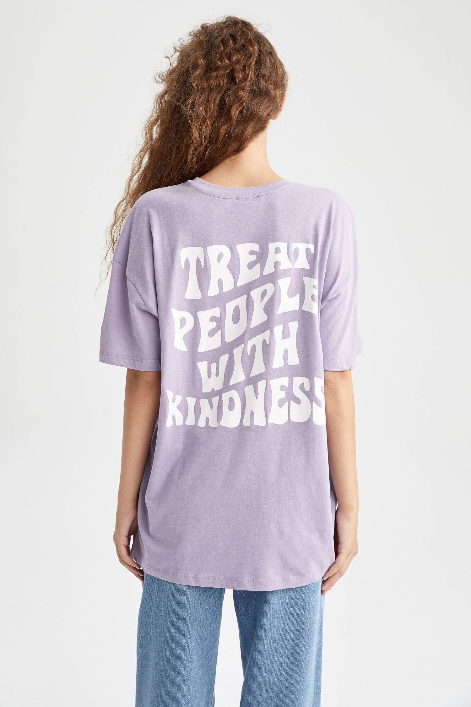 Coool Oversize Fit Bisiklet Yaka Sırt Baskılı %100 Pamuk Tişört