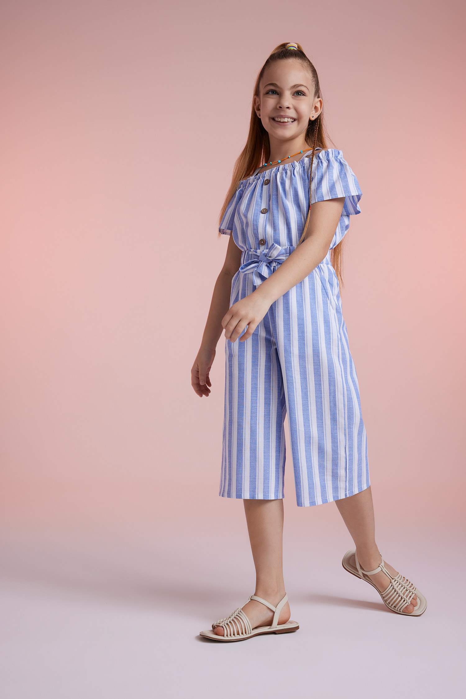 Girl Wide Leg Linen Trousers