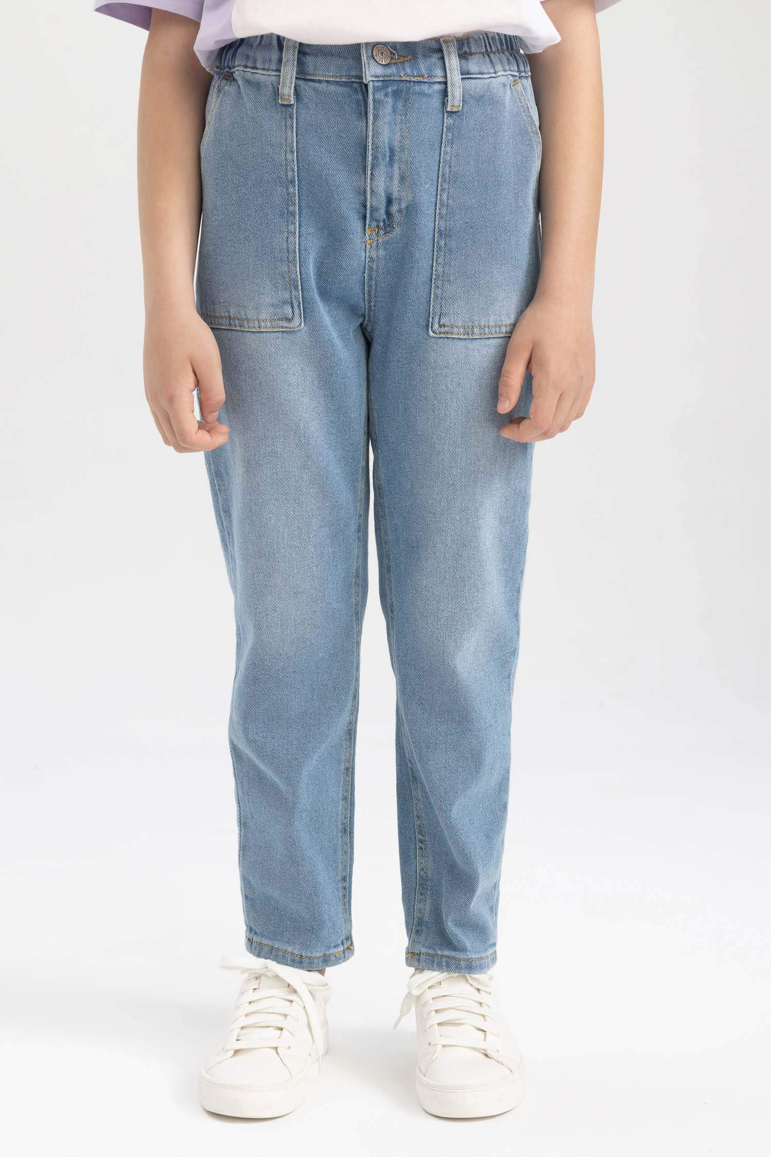 Джинсы свободного кроя с эластичным поясом для мальчиков