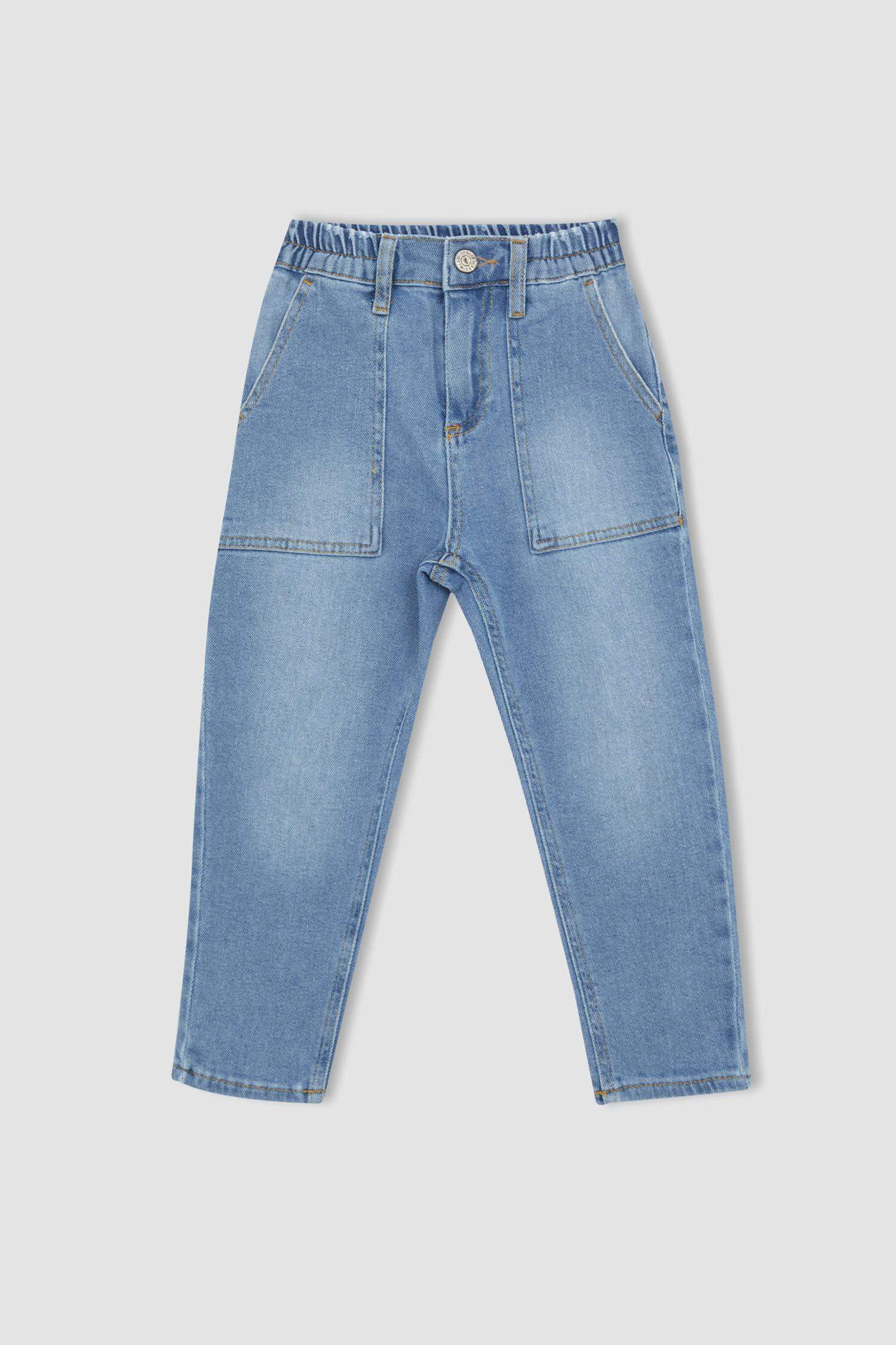 Джинсы свободного кроя с эластичным поясом для мальчиков