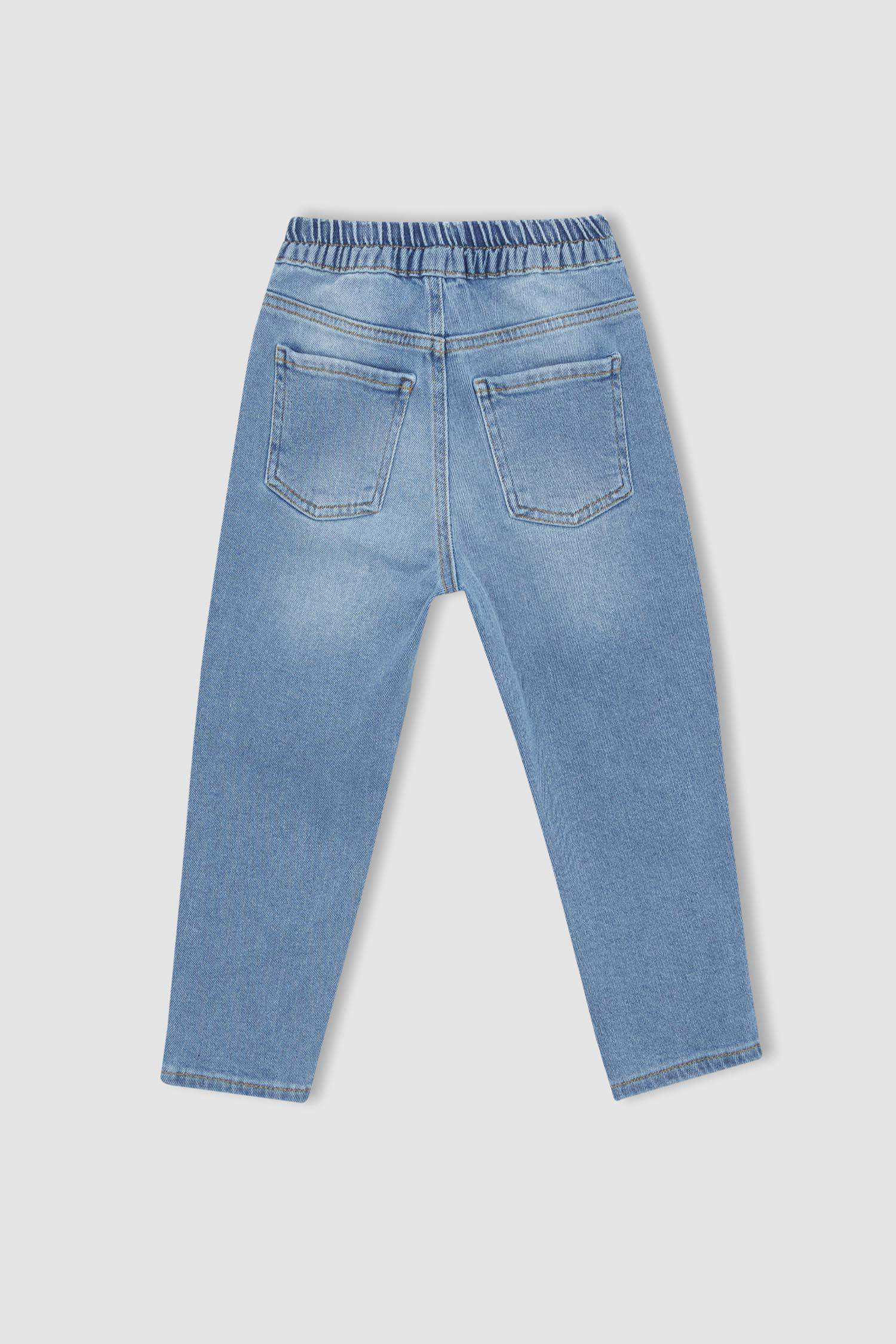 Джинсы свободного кроя с эластичным поясом для мальчиков