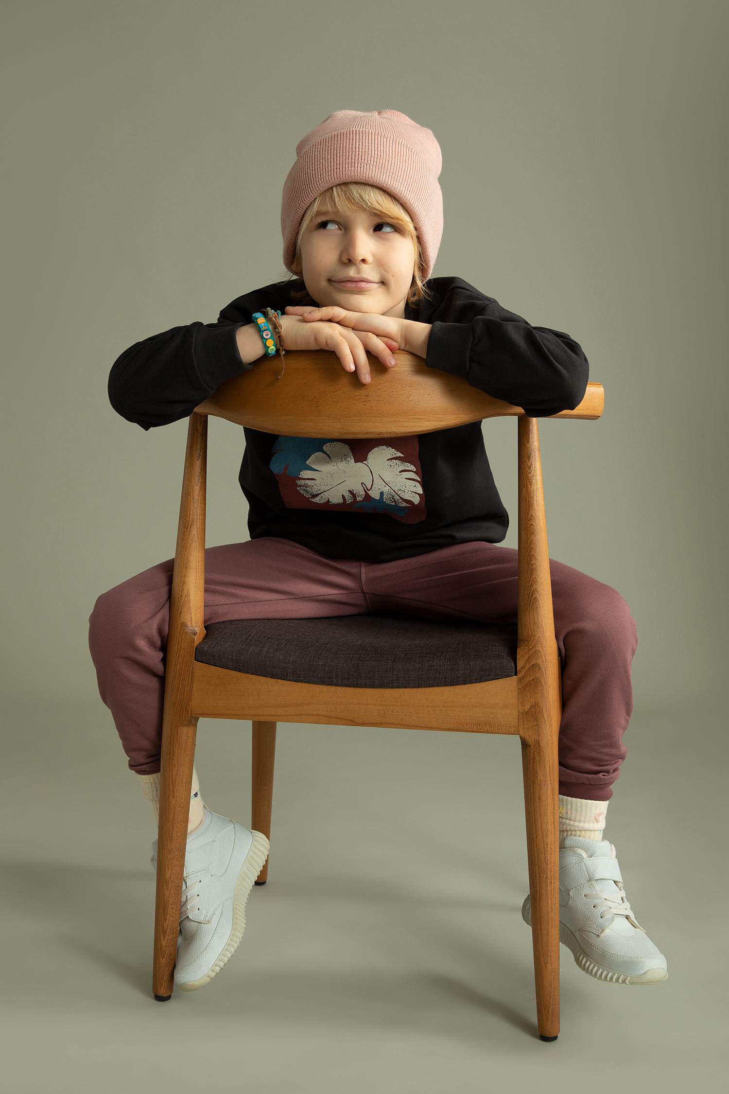 Свитшот оверсайз с круглым вырезом и принтом для мальчиков