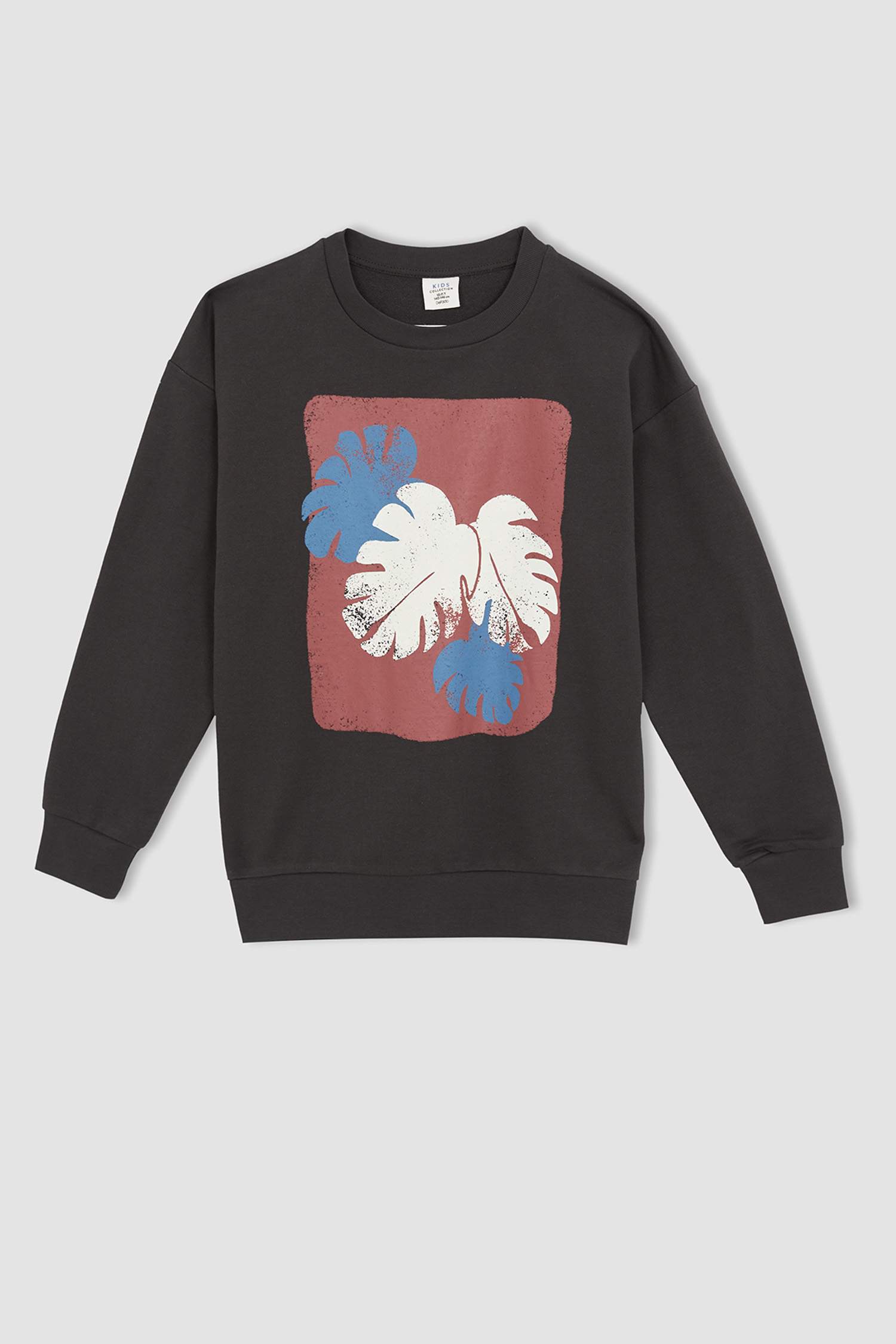 Свитшот оверсайз с круглым вырезом и принтом для мальчиков