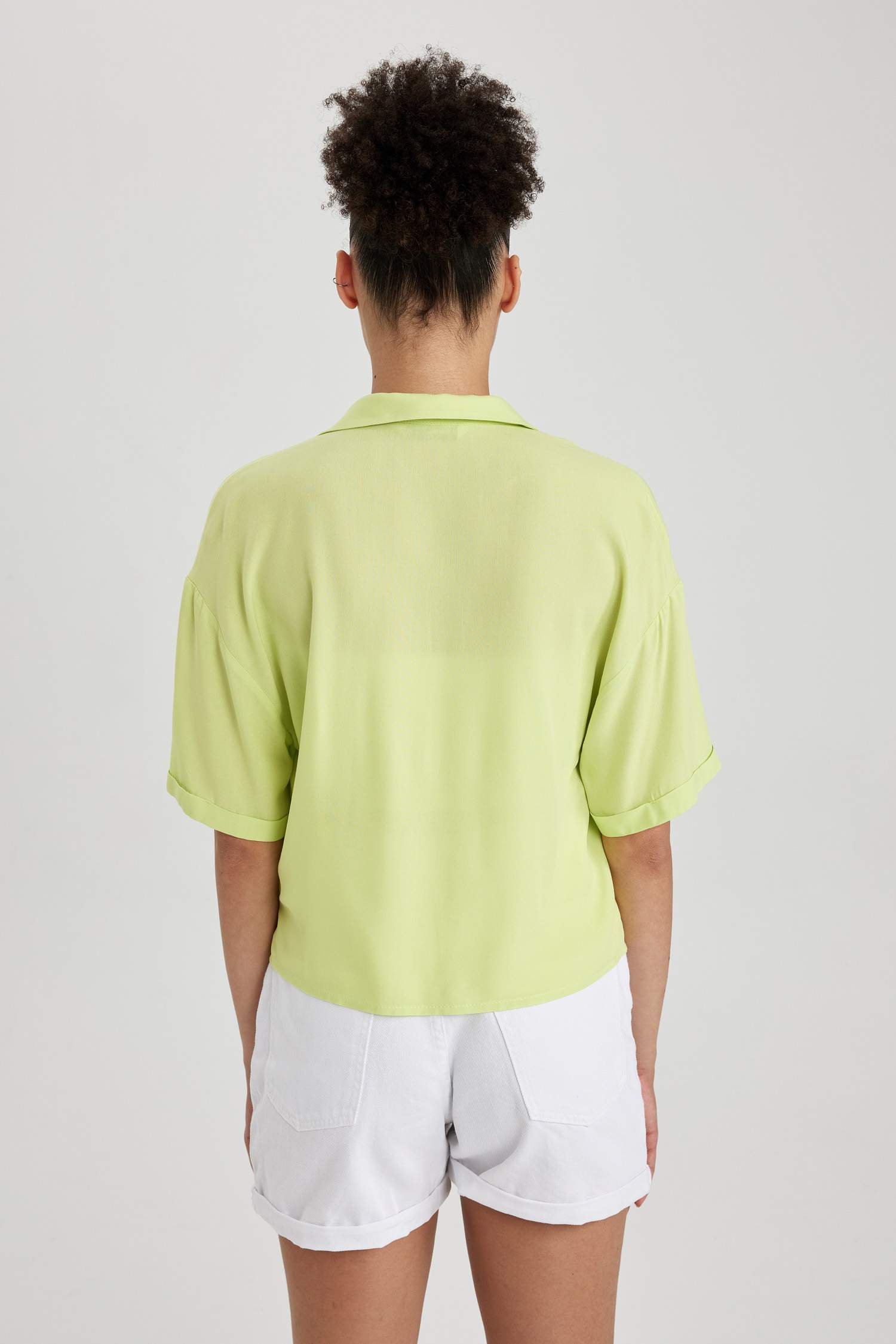 Coool Oversize Geniş Kalıp Pijama Yaka Kısa Kollu Gömlek